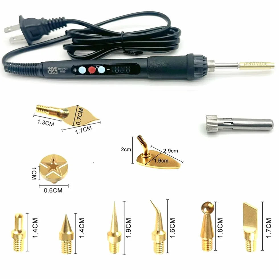 Heat Set Insert Tools Kit Brass Nuts 3D Printing 60W Digital Soldering Iron 94PCS