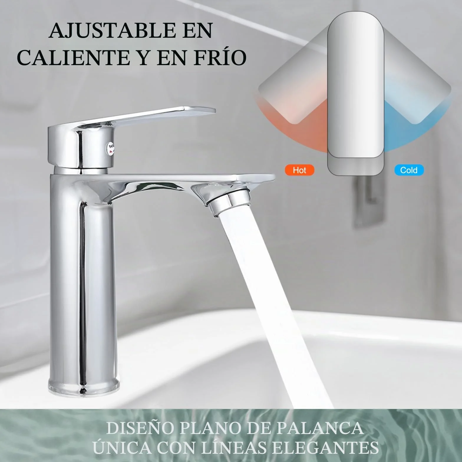 Cieex Grifo Lavabo Cromado Grifo de Baño Grifo Monomando de Lavabo Duradero Fácil Instalación