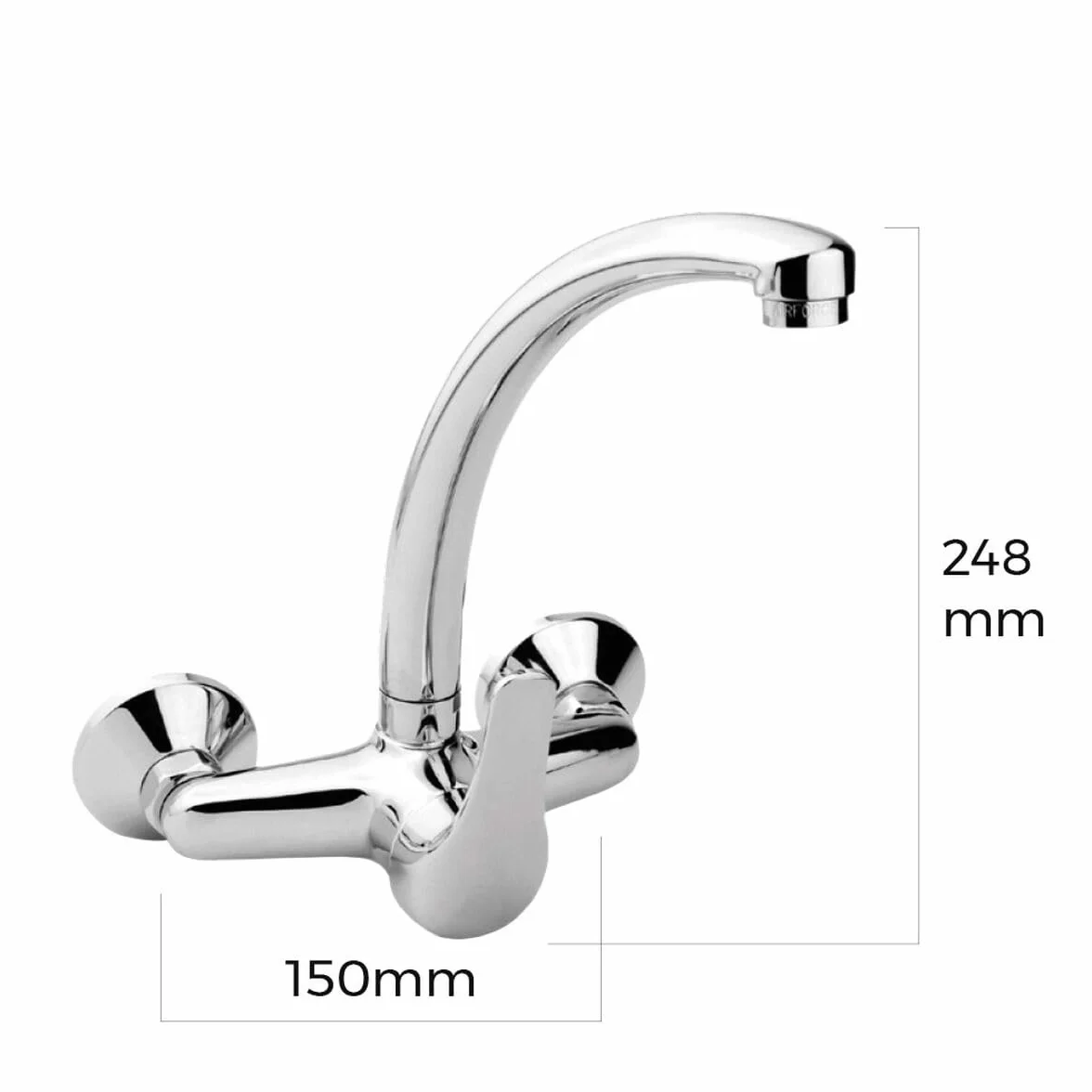EDM Monomando fregadera caño Tubo Pared Serie h2o