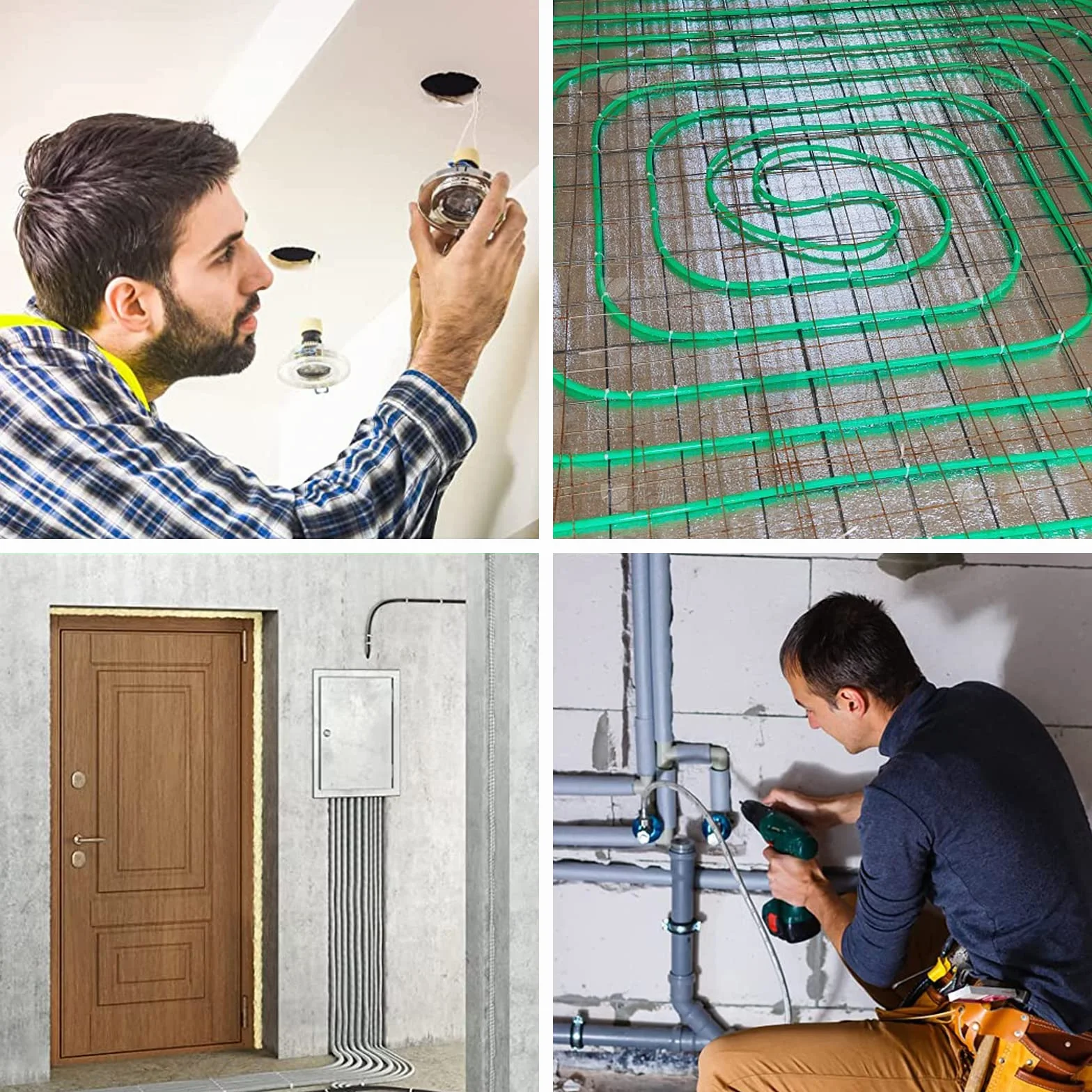 20 m Guia Pasacables, φ 4 mm Enhebrador de Alambre Electrico,con 2 muelles guía, para Tubería Conducto de Cable Pared, Obras de Telecomunicaciones