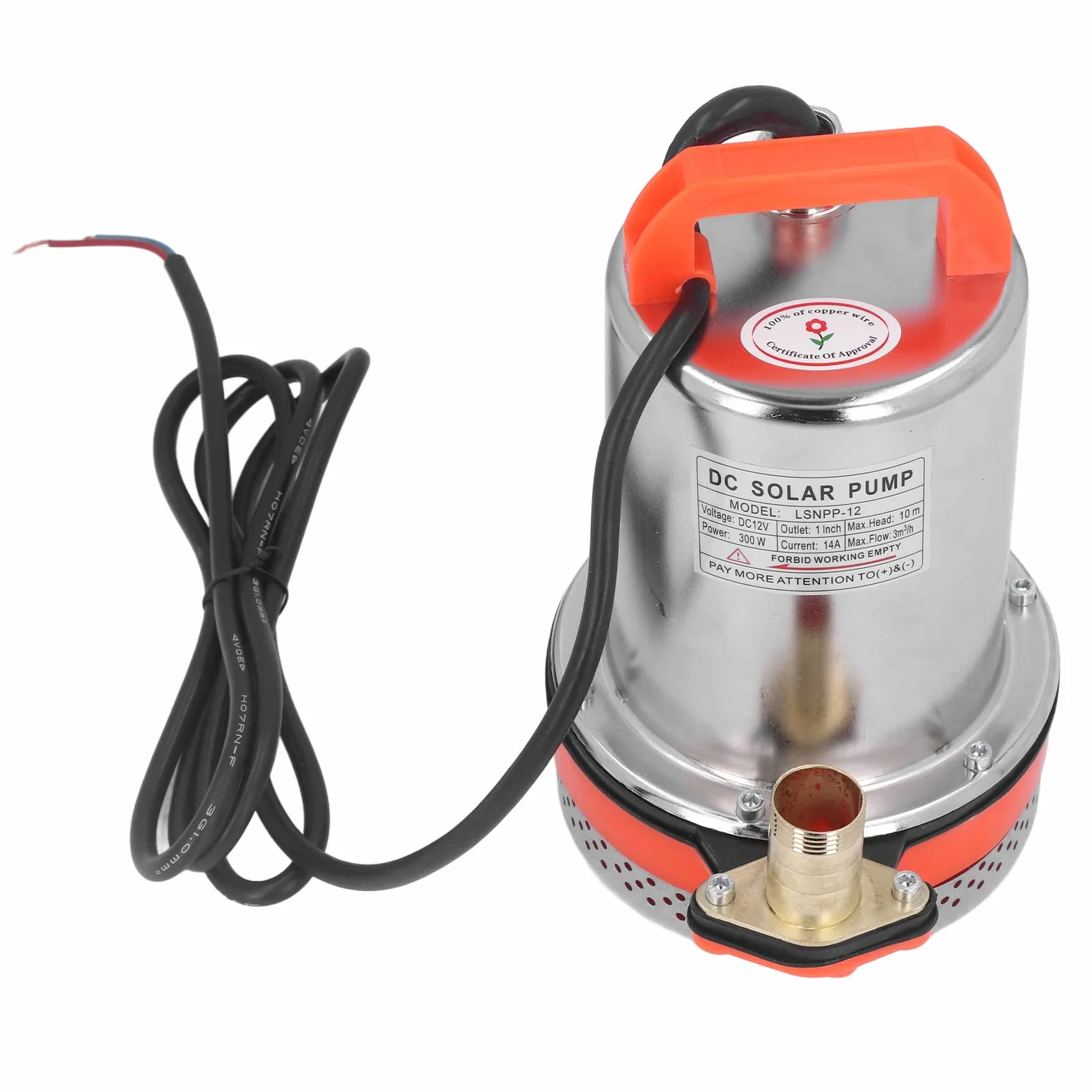 Bomba Sumergible de CC, Bomba Sumergible de 12 V CC, Bomba Sumergible de 10 M de Altura, Bomba de Refuerzo para Riego de Césped y Jardín, Bombas, Bomba de Agua