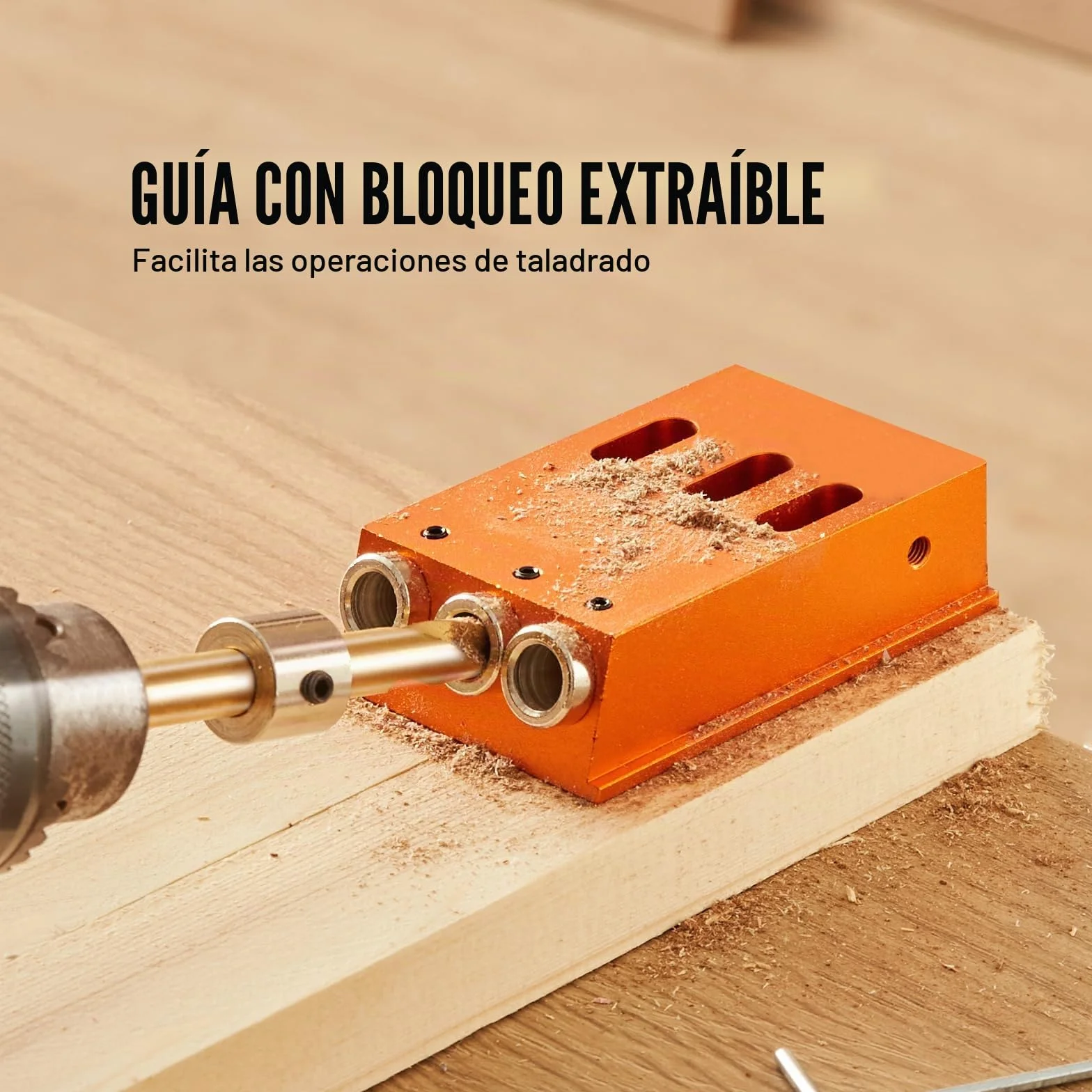 VEVOR Kit de Plantilla para Orificios Ocultos con Llave y Puntas de Accionamiento Cuadradas Plantilla de Perforación con Ayuda de Espigas para Taladrar Orificios Ocultos para Taladrar para Carpintería