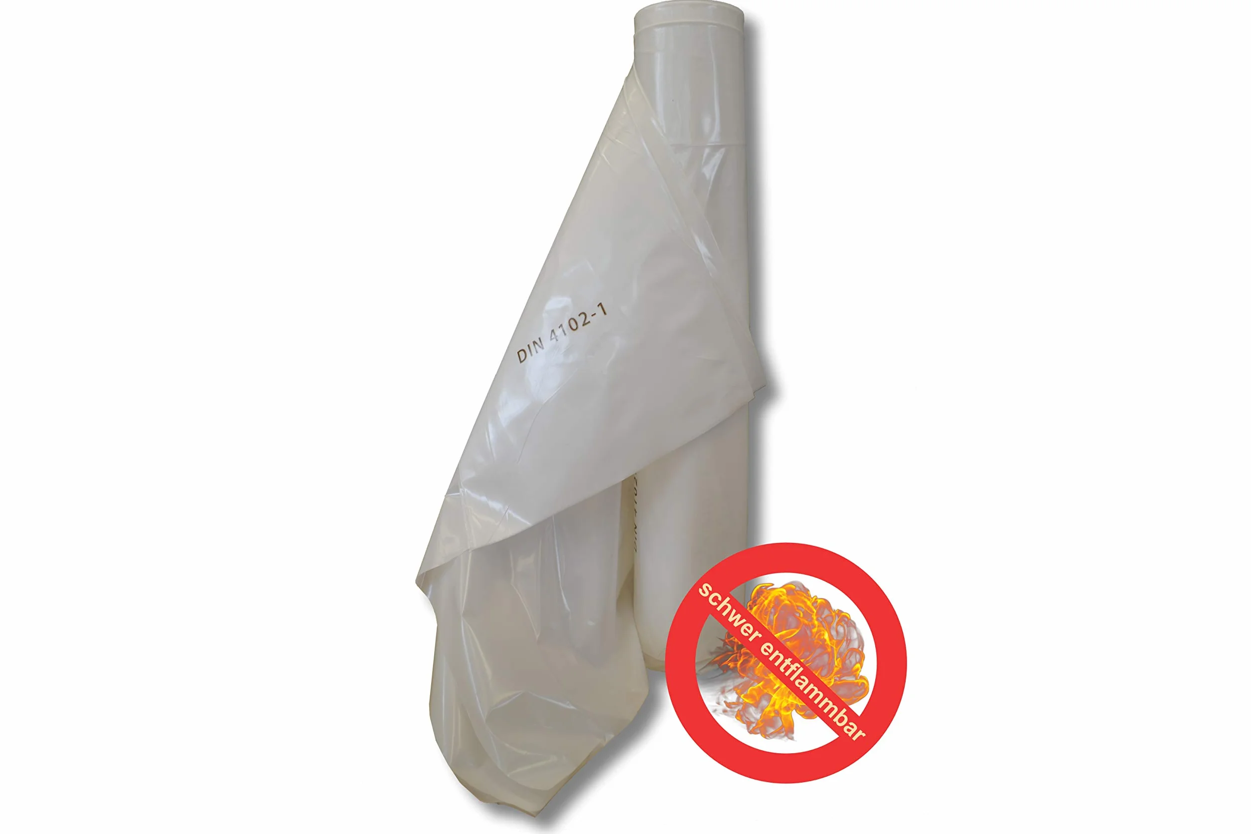 Lámina ignífuga B1 – 2 x 50 m 200 µ – 100 m² por rollo grande – [DIN 4102] – lámina de barrera de vapor blanca – diferentes dimensiones y grosores (2 x 50 m/200 µ)