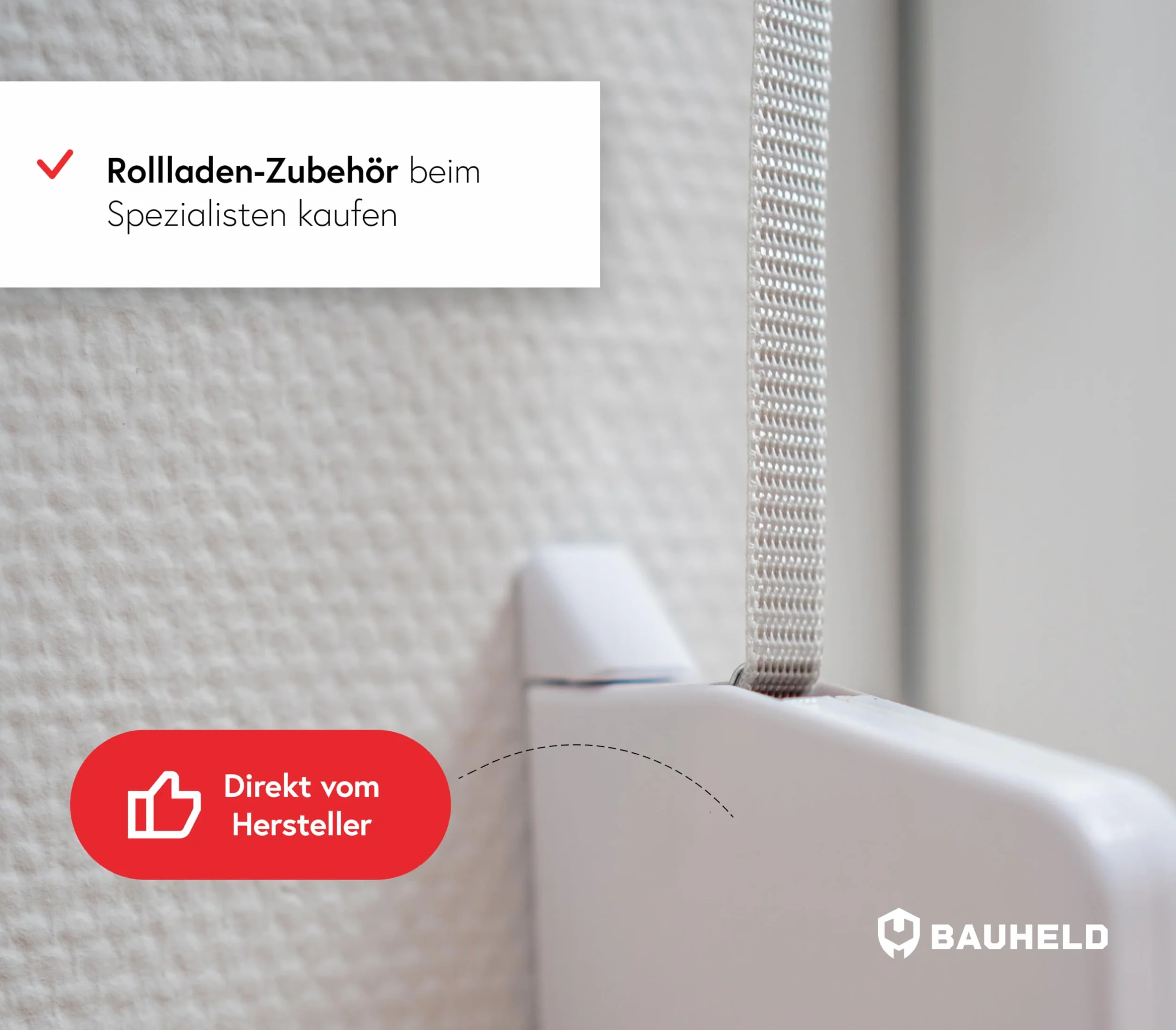 Bauheld - Correa de Persiana 23 mm para Puertas y Ventanas, Fabricado en Alemania, Cinta Gris de Alta Resistencia y Estabilidad UV