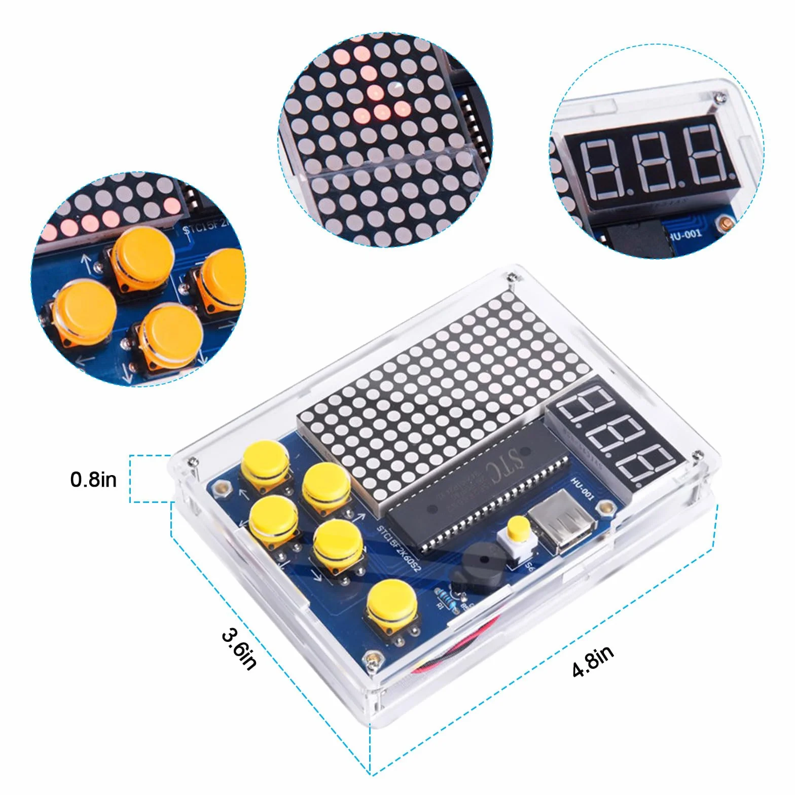 DIY Elektronik Bausatz,DIY Spielkonsolen-Handset mit Acrylgehäuse,Lötübungsset,Lötübungsset,Löt Bausatz kit mit Display für Minint-Schulbildung