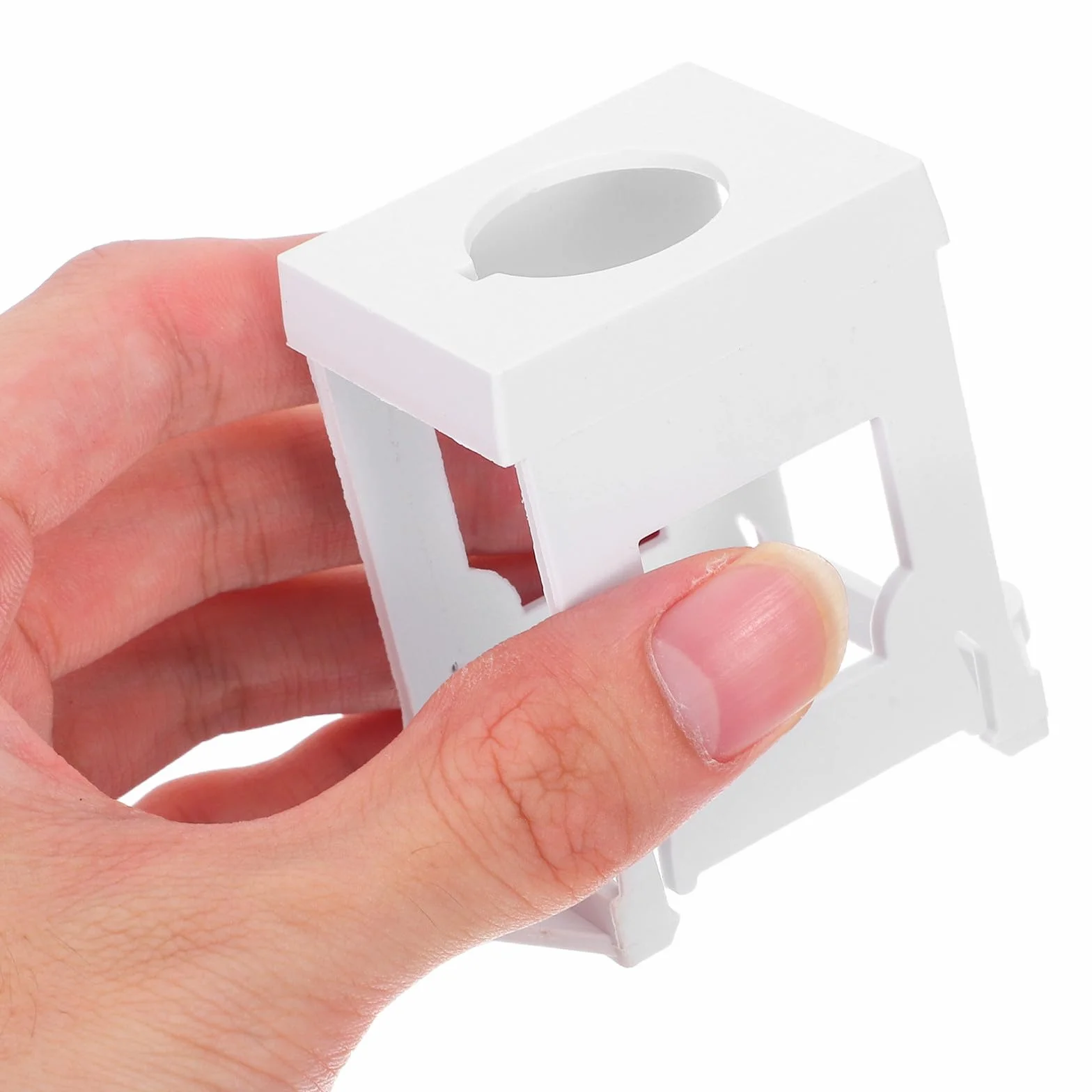 Soporte de Montaje en Riel Plástico Blanco Instalación de 22 Mm, 4 Piezas para Interruptores de Botón Pulsador para Uso Doméstico E Industrial