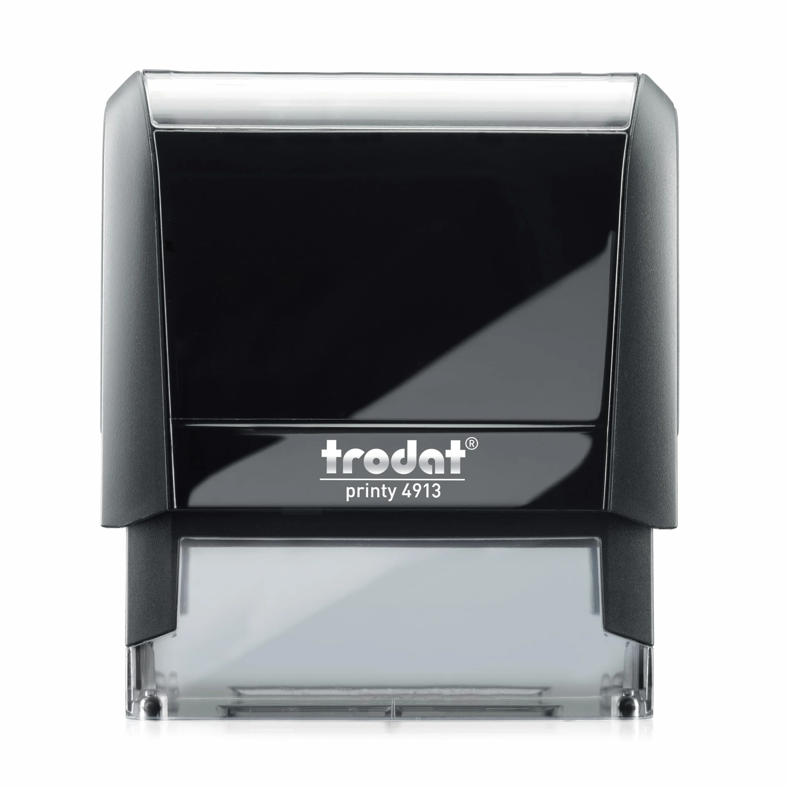 TRODAT 4913 Sello de Caucho Automático 55x20 mm Personalizado con Logo y Texto Negro