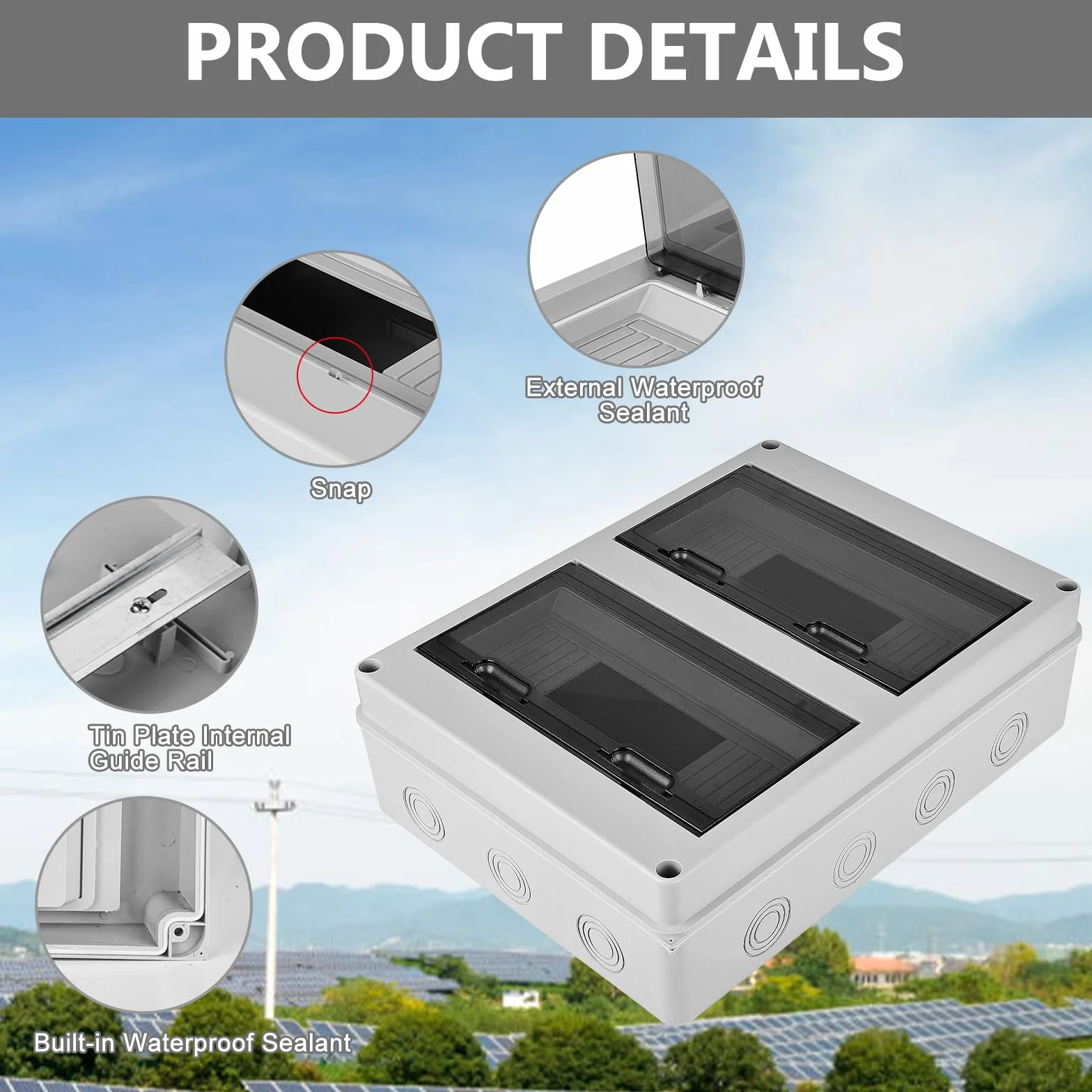 Caja Cuadro Electrico Superficie: Caja Estanca Exterior Electrica, 24 Módulos Caja Distribucion Electrica IP65 a Prueba, para Jardín o Exteriores