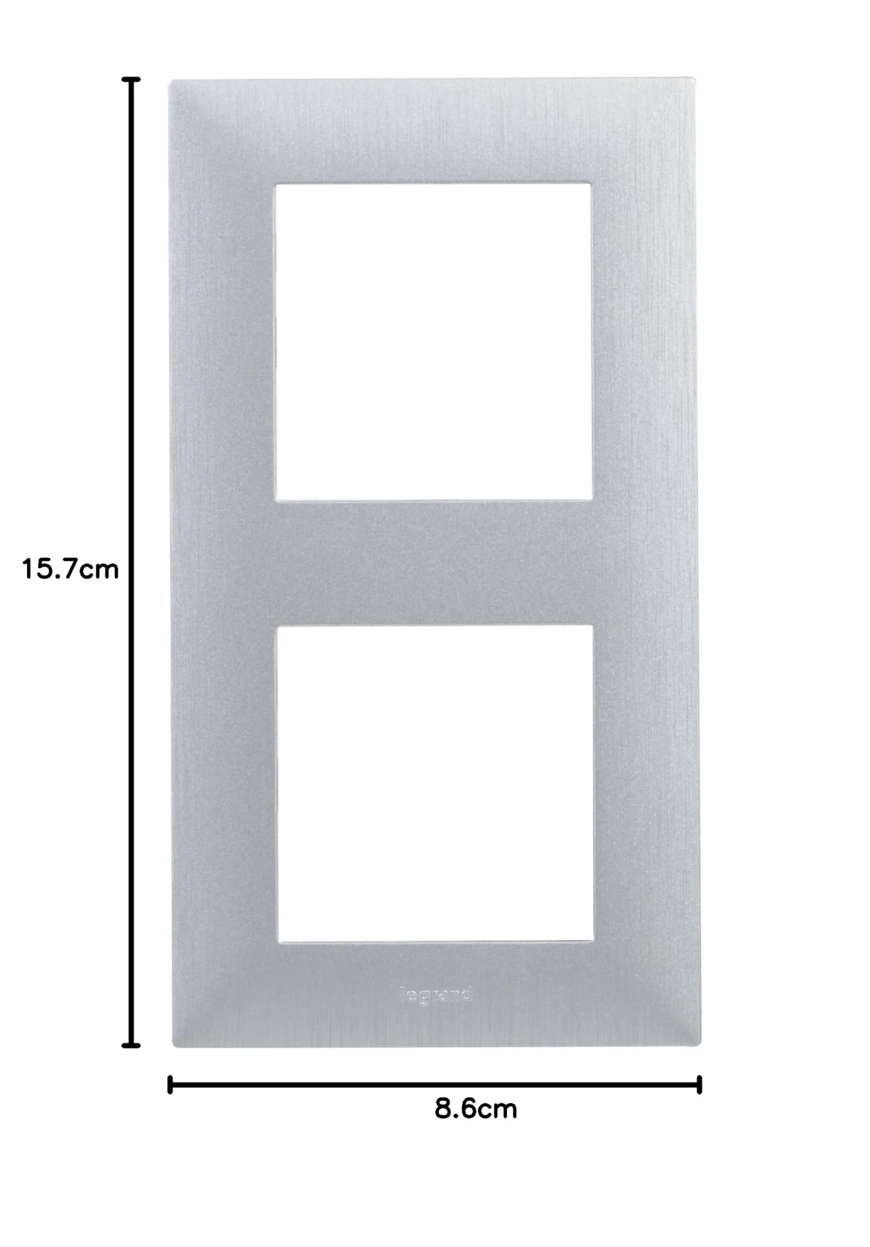 LEGRAND Marco doble de la gama Niloé Step para instalación componible, Color Inox, 398288