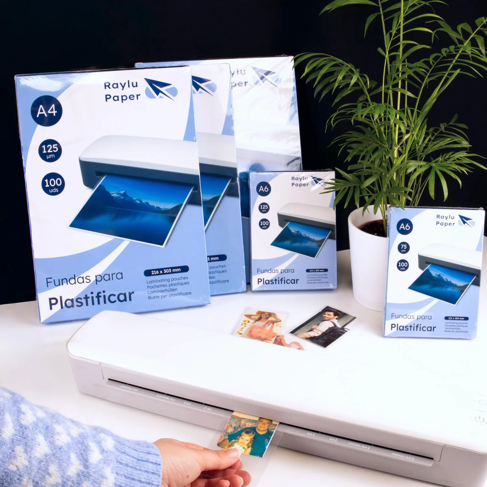 RAYLU fundas plastificar A4 125 micras transparentes brillante pack 100