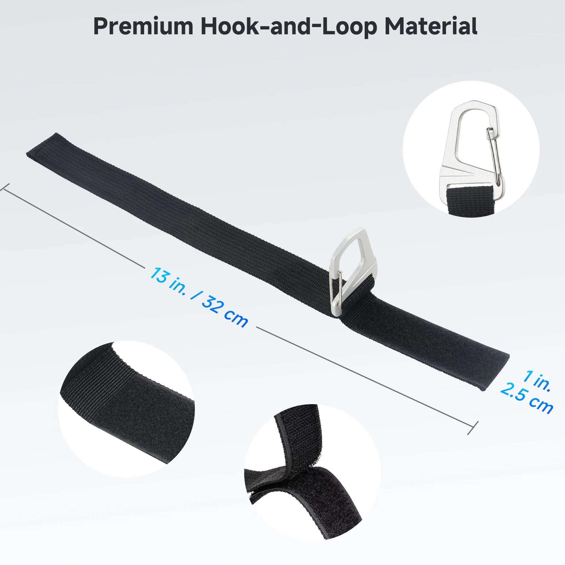 Cable Matters 5-Pack Heavy Duty Extensión Cable Organizador correas con hebilla de metal, 22 kg de capacidad de carga, soporte de cable de extensión con 32 x 2,5 cm de gancho y bucle de correas