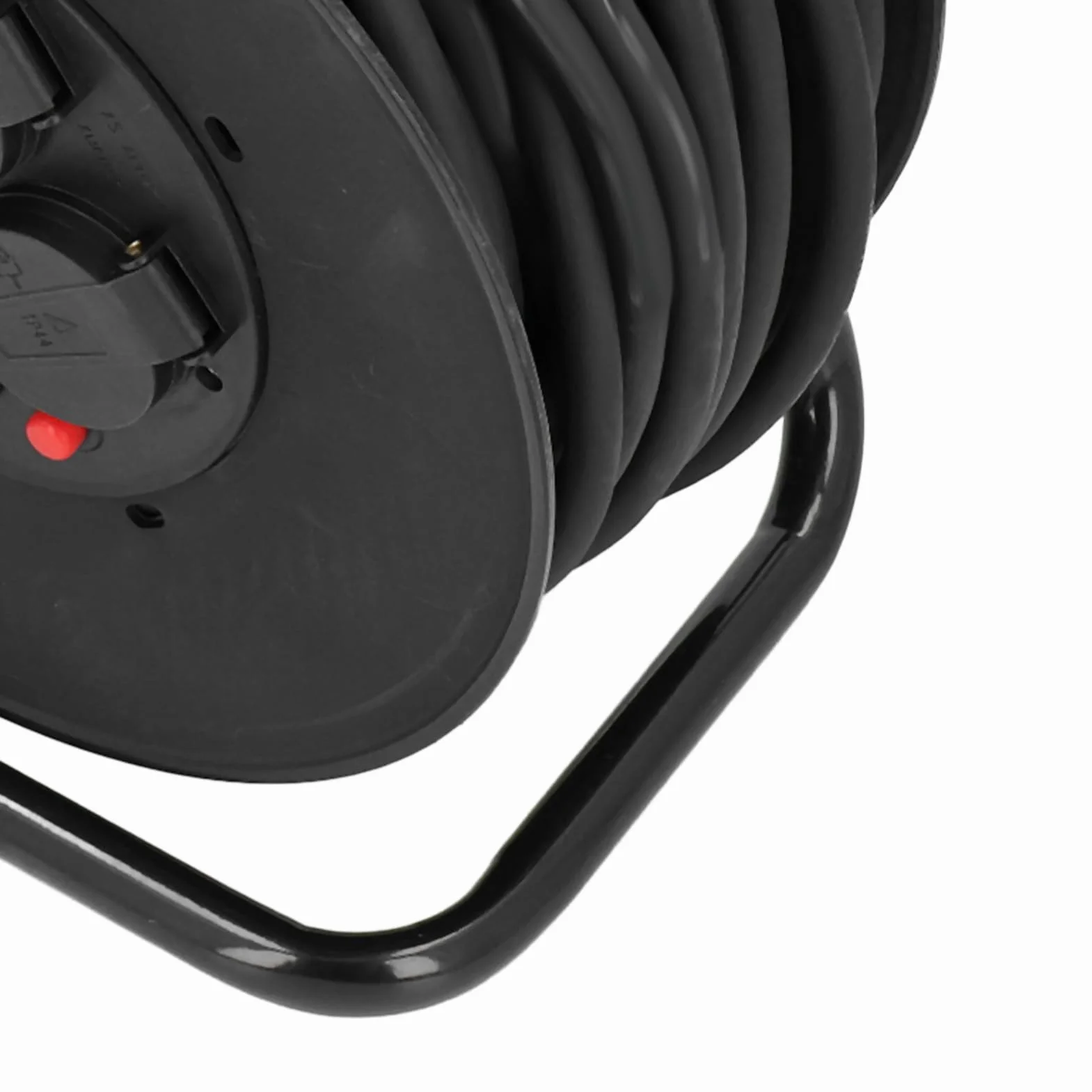 Hyuduo Carrete de Cable Carrete de Cable de Extensión para Exteriores 35 M H05RR F mm² 4 Enchufes IP44 Acero Inoxidable PP Neopreno Cobre para Jardín Taller Uso en el Lugar de Trabajo