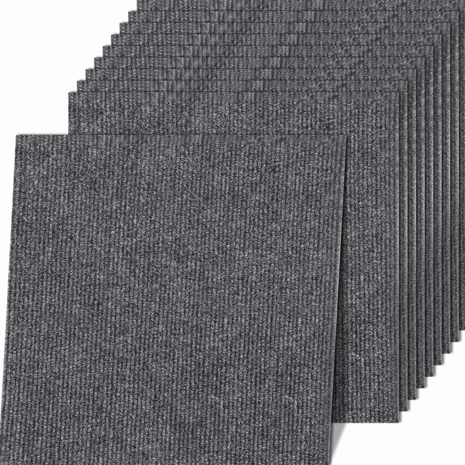 30Pcs Alfombras Suelo Autoadhesivas, 30x30cm Moquetas Azulejos Gris Oscuro Lavables Fácil de Pelar Pegar, Alfombrillas Baldosas Cuadradas Adhesivas Antideslizantes para Salón, Dormitorio, Oficina