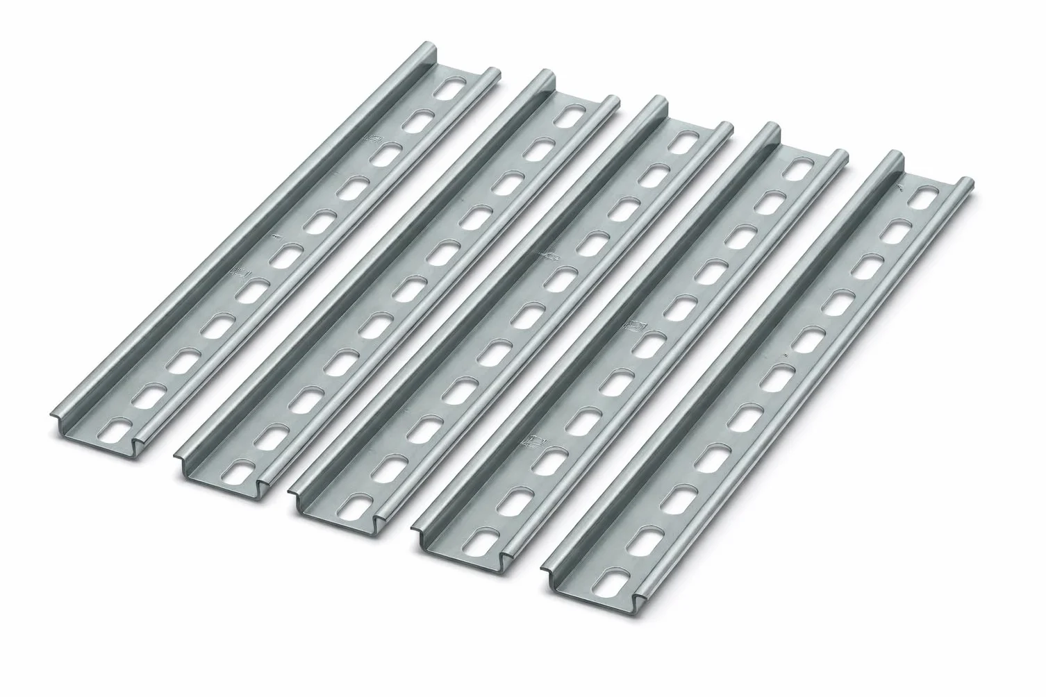 5 Piezas de Carril DIN Ranurado de Acero | Montaje Guía 35mm De Ancho, 7.5mm de Alto, Largo 300mm | Para La Instalación En Armarios Eléctricos de Distribución | Aparamenta Modular |