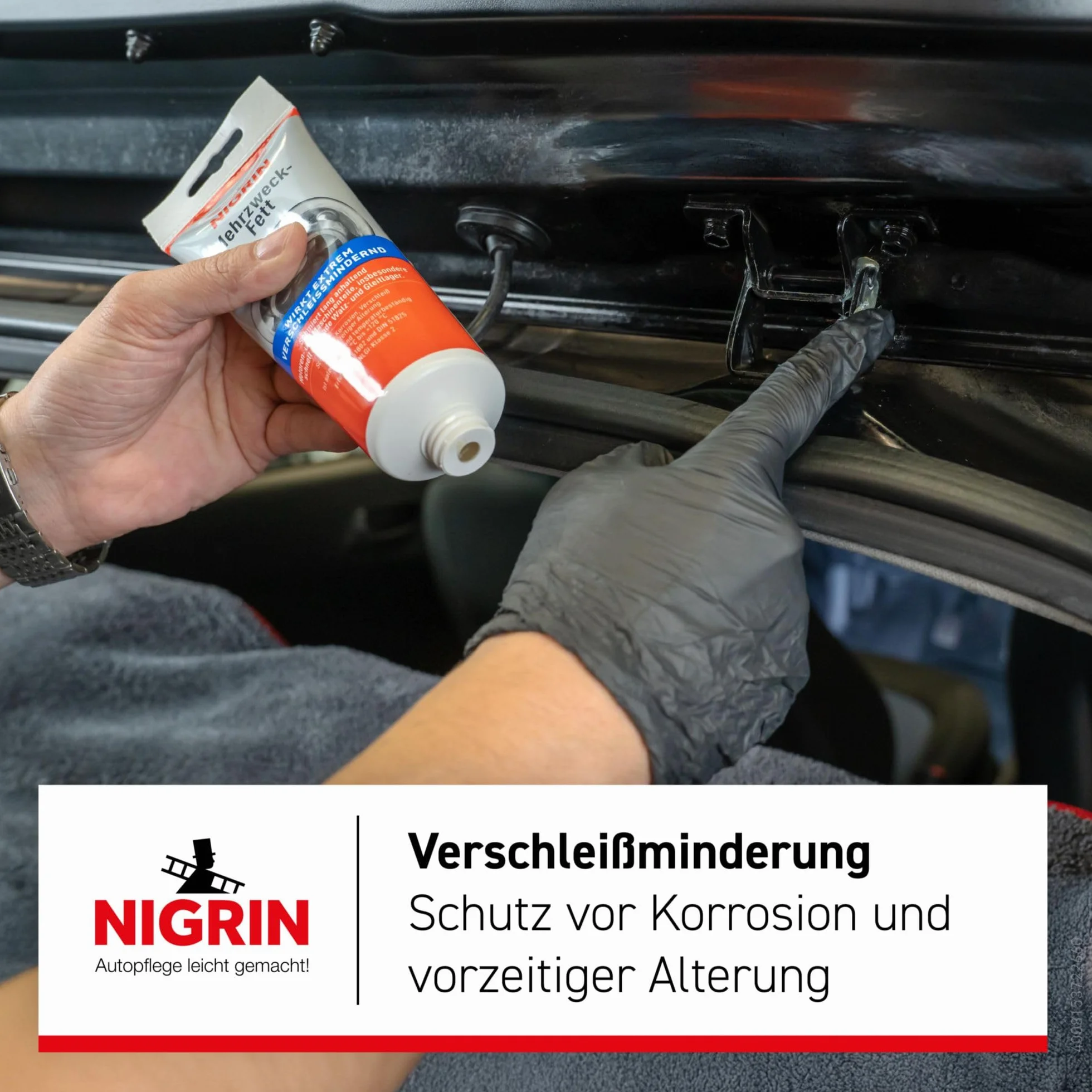 NIGRIN Grasa multiuso, tubo de 50 g, protege los motores de la corrosión y el envejecimiento, resistente a la temperatura de -30°C a +120°C