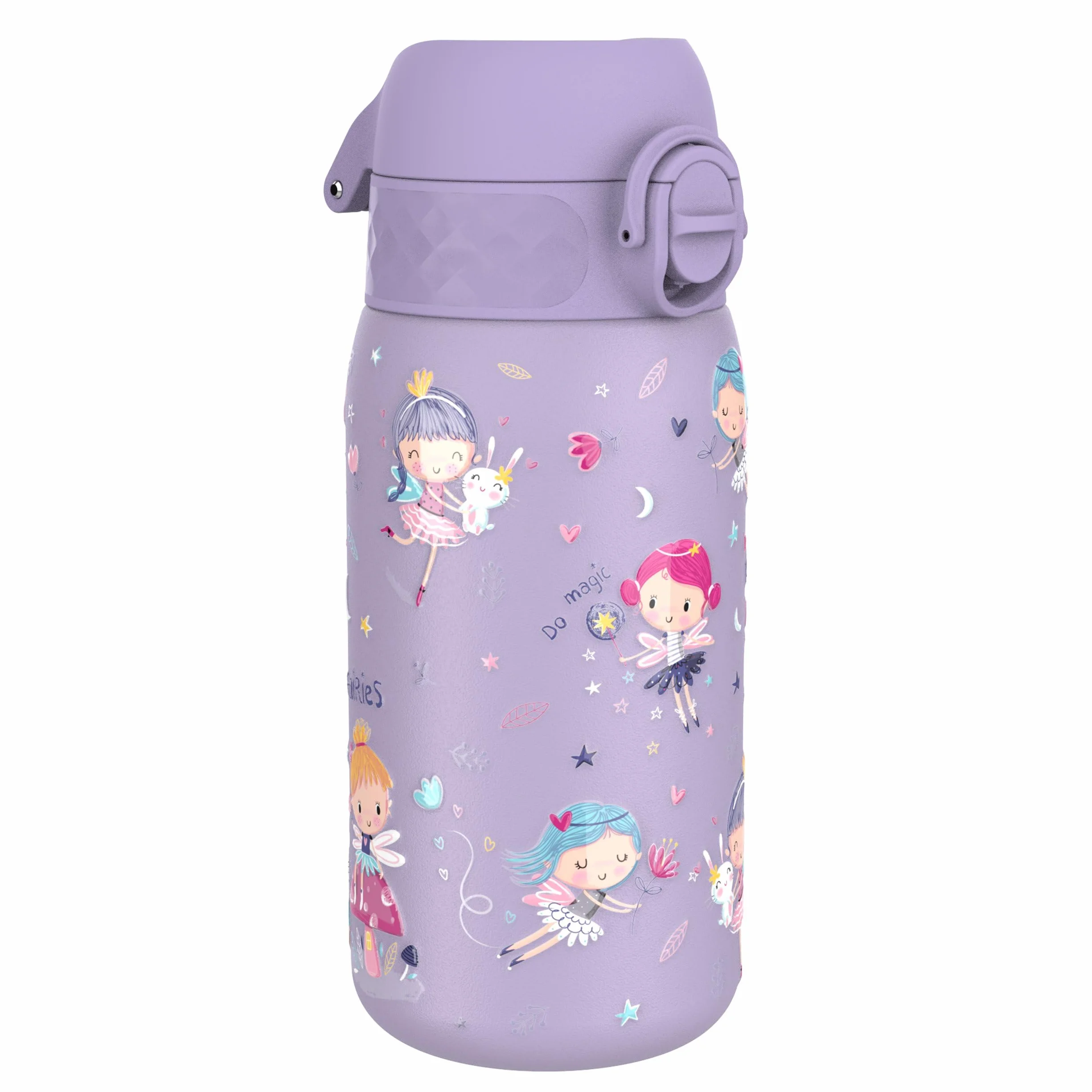 ion8 Botella Agua Inox 400ml para Niños, a Prueba de Fugas, Tapa Abatible, Fácil de Limpiar