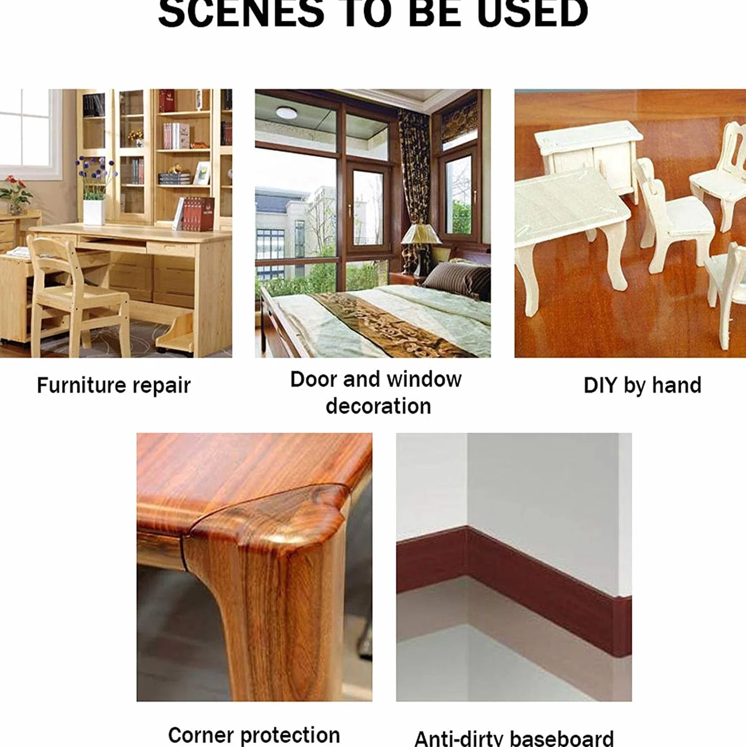 Cinta de Reparación Con Efecto de Madera Impermeable Para Suelos Laminados - Adhesiva, Simulación de Grano de Madera Para Arañazos