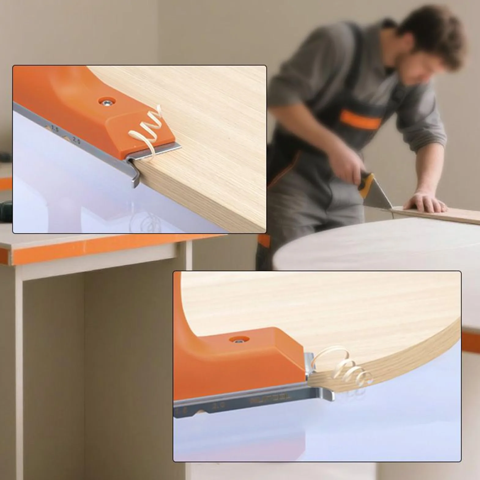 Recortador de Bordes de - Cepilladora Manual Para Rebabas De Cantos,Herramienta Manual Para Carpintería Con Cuchilla Biselada Para Recortar Cantos Rectos Y Curvos De Pvc Y