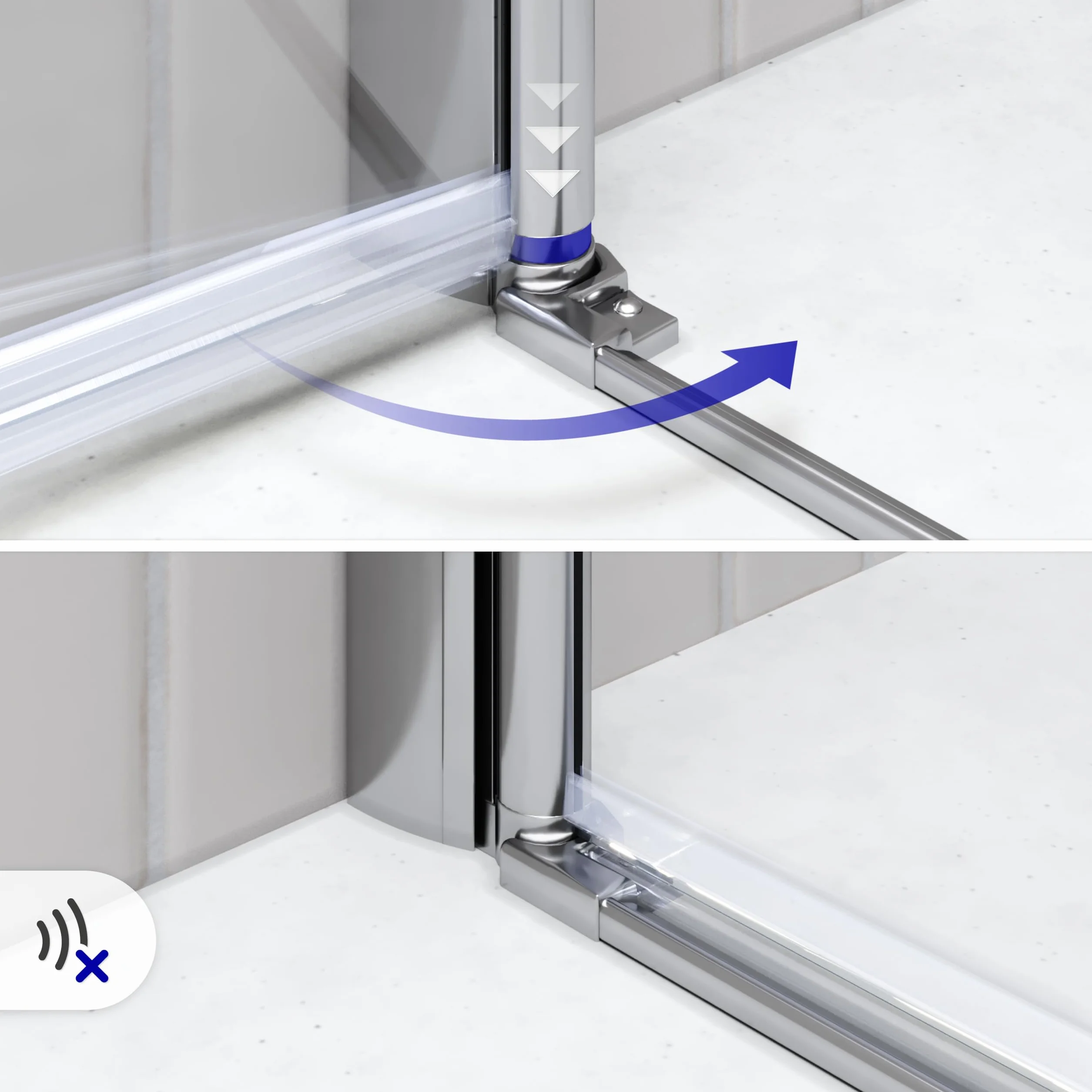 Mampara de ducha Lima, regulable de 116-120 cm, altura 185 cm, puerta doble abatible, cristal de seguridad templado transparente ESG 6MM, perfiles cromados #DTC