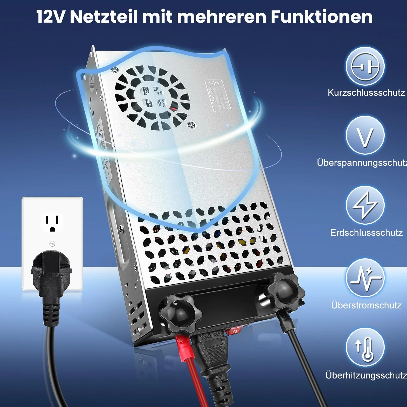 Fuente de alimentación de conmutación mejorada 12V 50A 600W - Transformador LED de 230V a 12V CC 12V - Convertidor de voltaje - Transformador para impresora 3D, calefacción diesel, calefacción