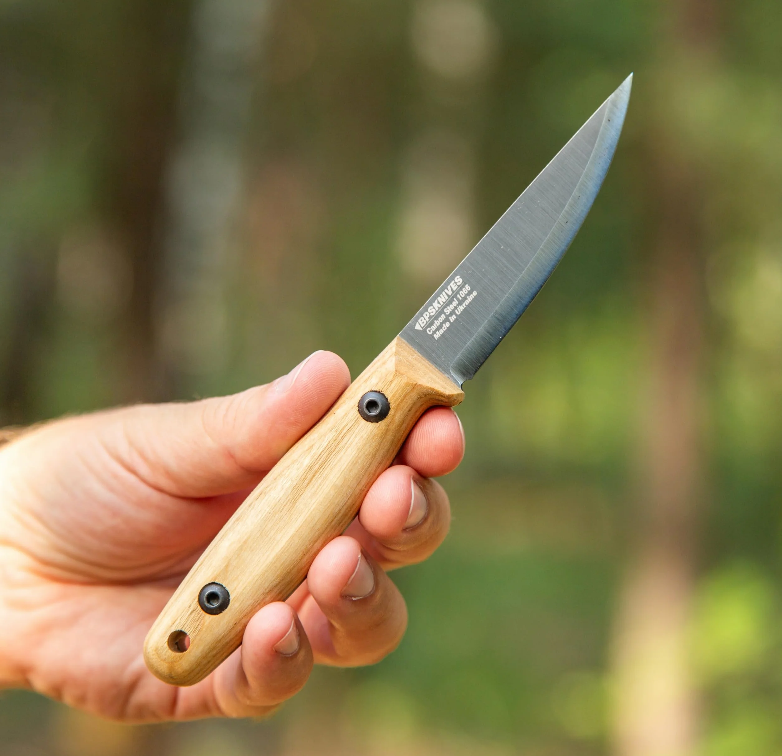 BPSKNIVES Finn Lite - Cuchillo Puukko - Cuchillo de hoja fija de acero al carbono con funda de cuero - Cuchillo pequeño de espiga completa - Cuchillos de campamento - Cuchillo de campamento escandina
