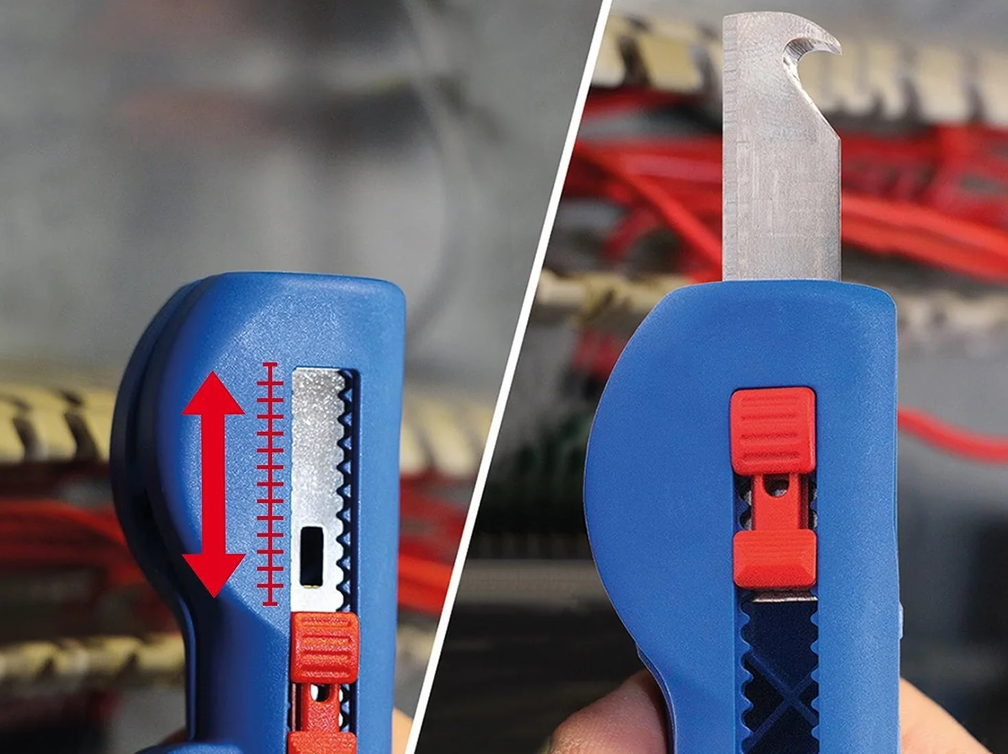 WEICON TOOLS Pelador Multifuncional No. 16 | Rango de trabajo 0,5 - 6 mm² / 8 - 13 mm Ø | Cuchilla de gancho retractable