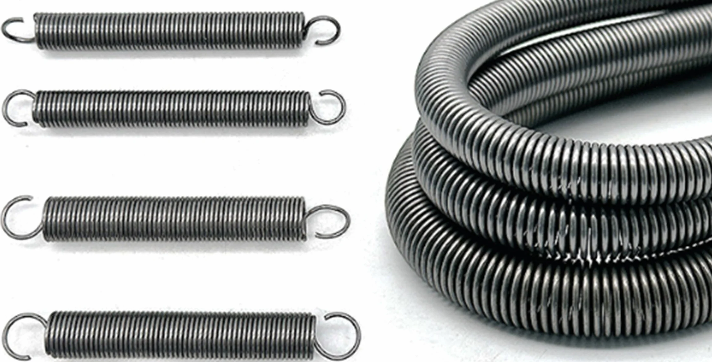 2 Piezas Muelle de extensión de acero para muelles con gancho spring, diámetro del alambre 3.5mm, OD 39mm, Longitud 200mm, Resorte de tensión de fuerza