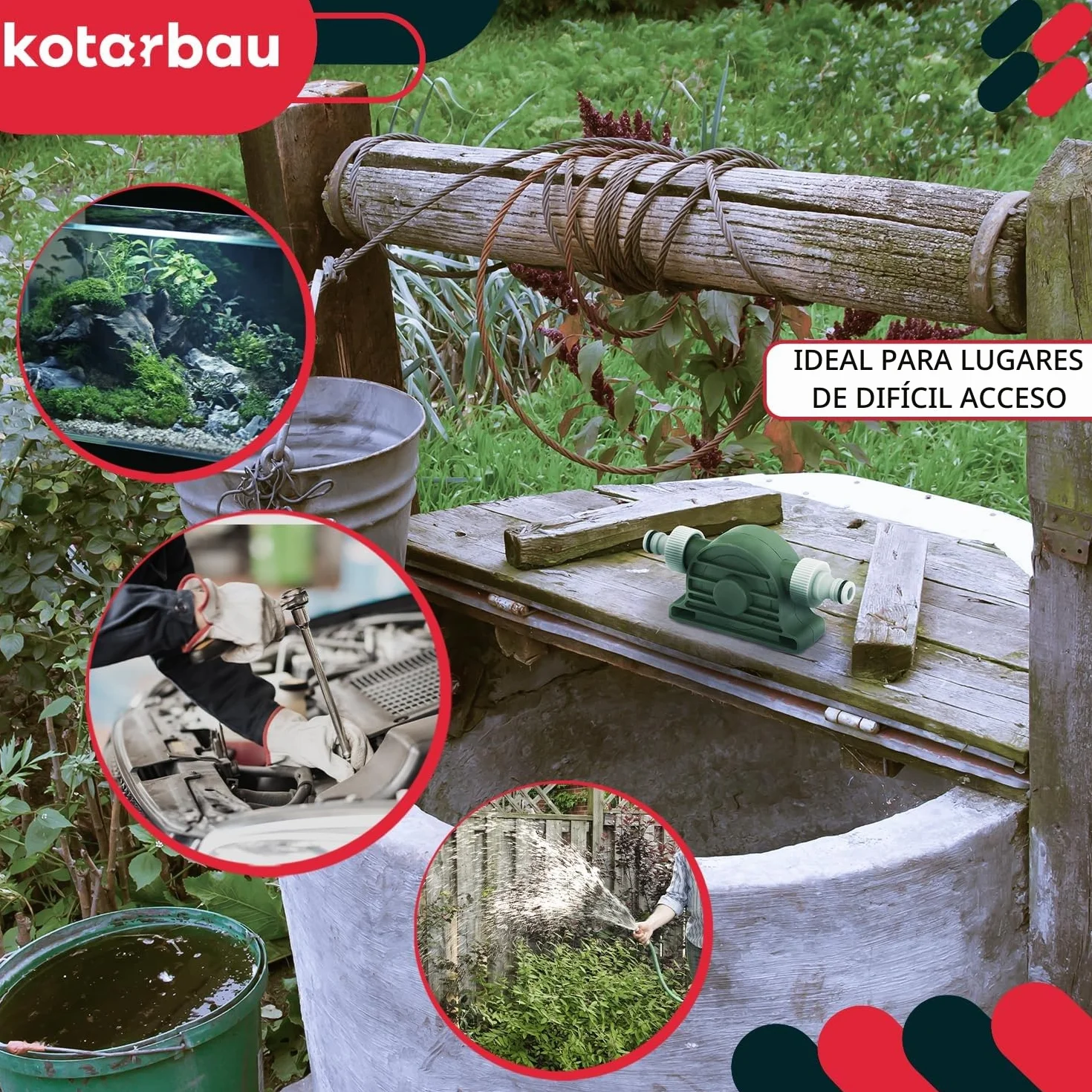 Bomba para Taladro KOTARBAU hasta 4200 ml/min, Bomba de Trasvase de Agua, Gasoil, Aceite