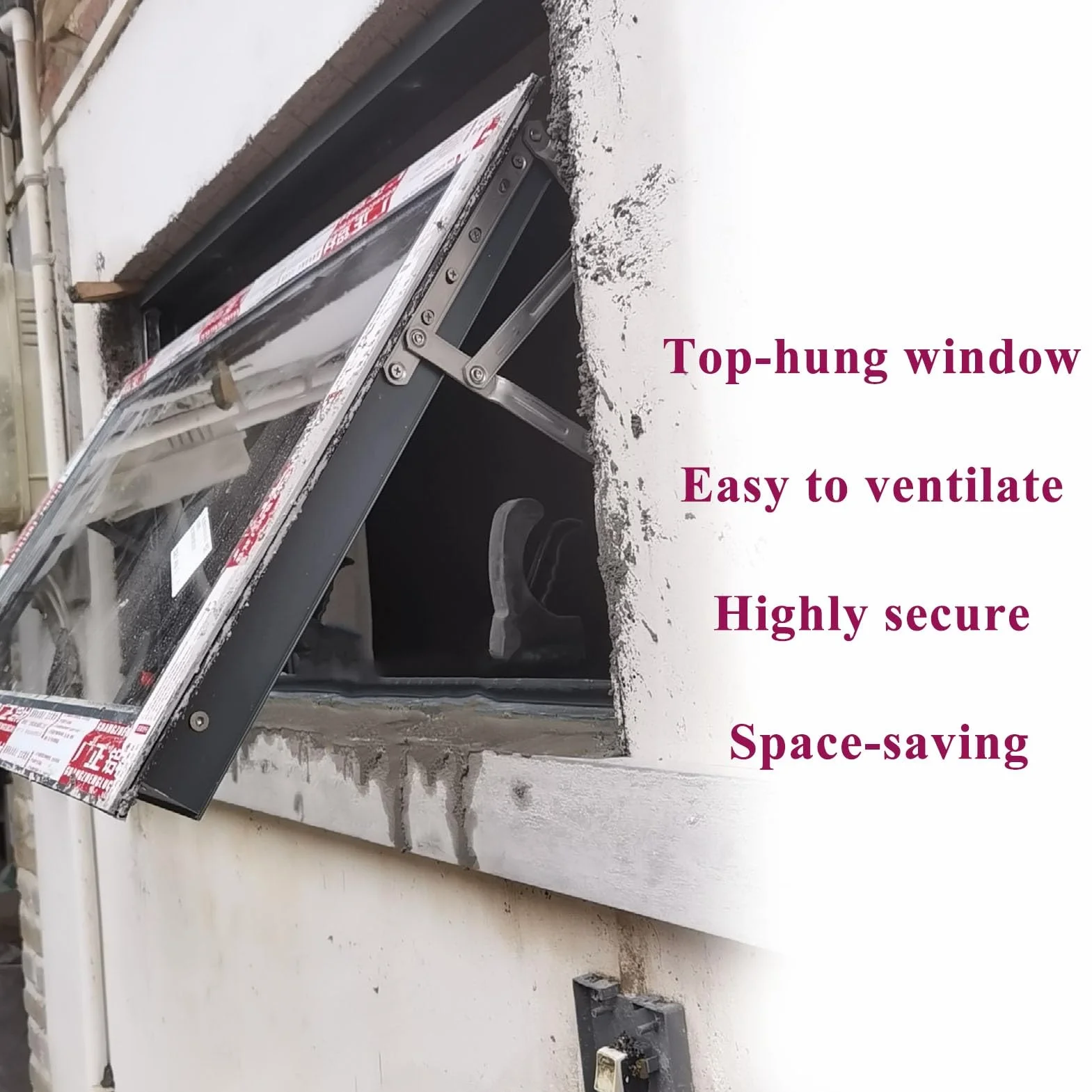 Ventanas Aluminio Ventana con Marco de Aluminio y Cerradura, 30x40 40x50 60x60 70x80 Cm Ventanas Aluminio de Sustitución para Casas Mobil Home, Vidrio Templado Transparente Ventanas(WxH30x40cm)