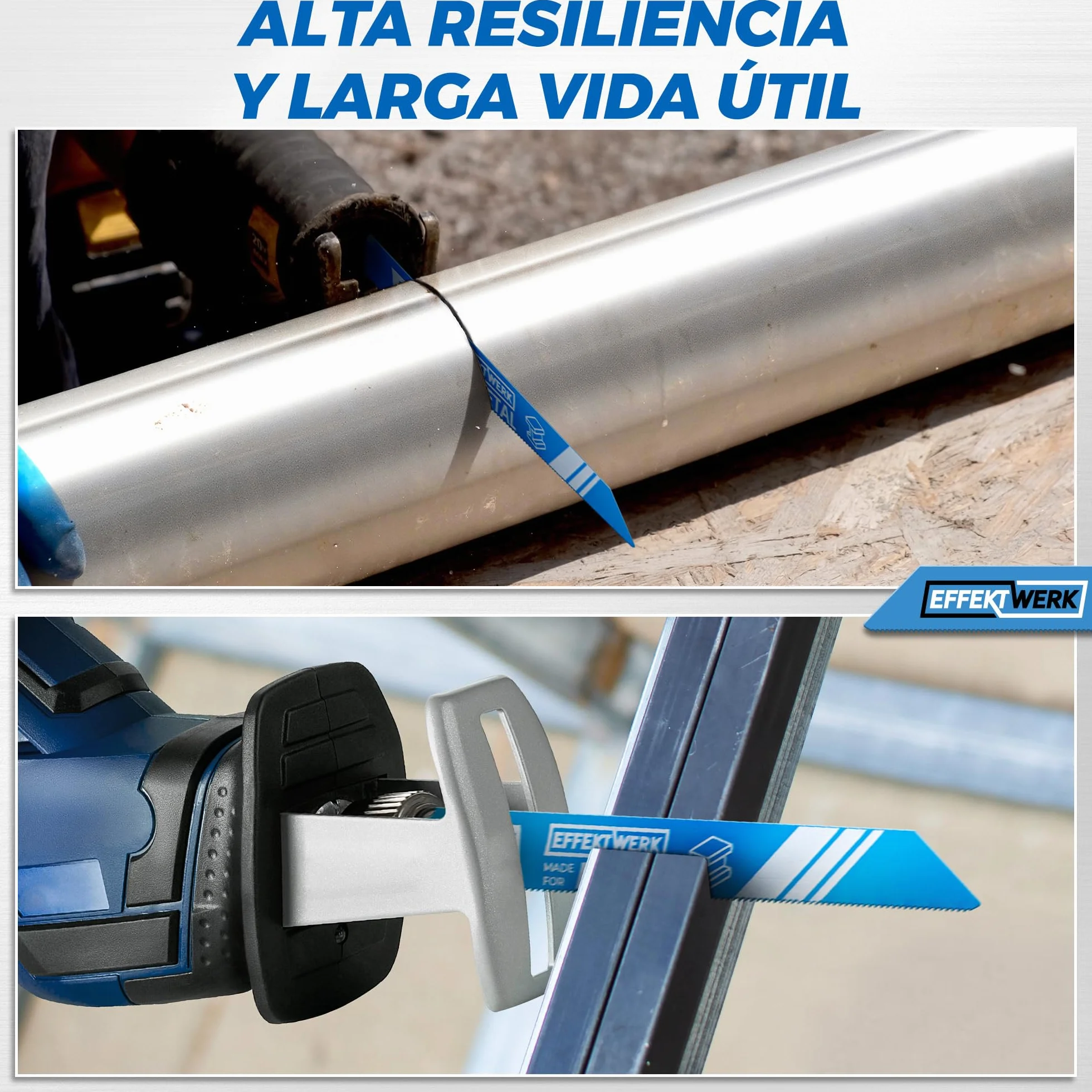 Hojas de sierra recíproca para metal 6" 150 mm 14 TPI acero bimetálico 5 piezas