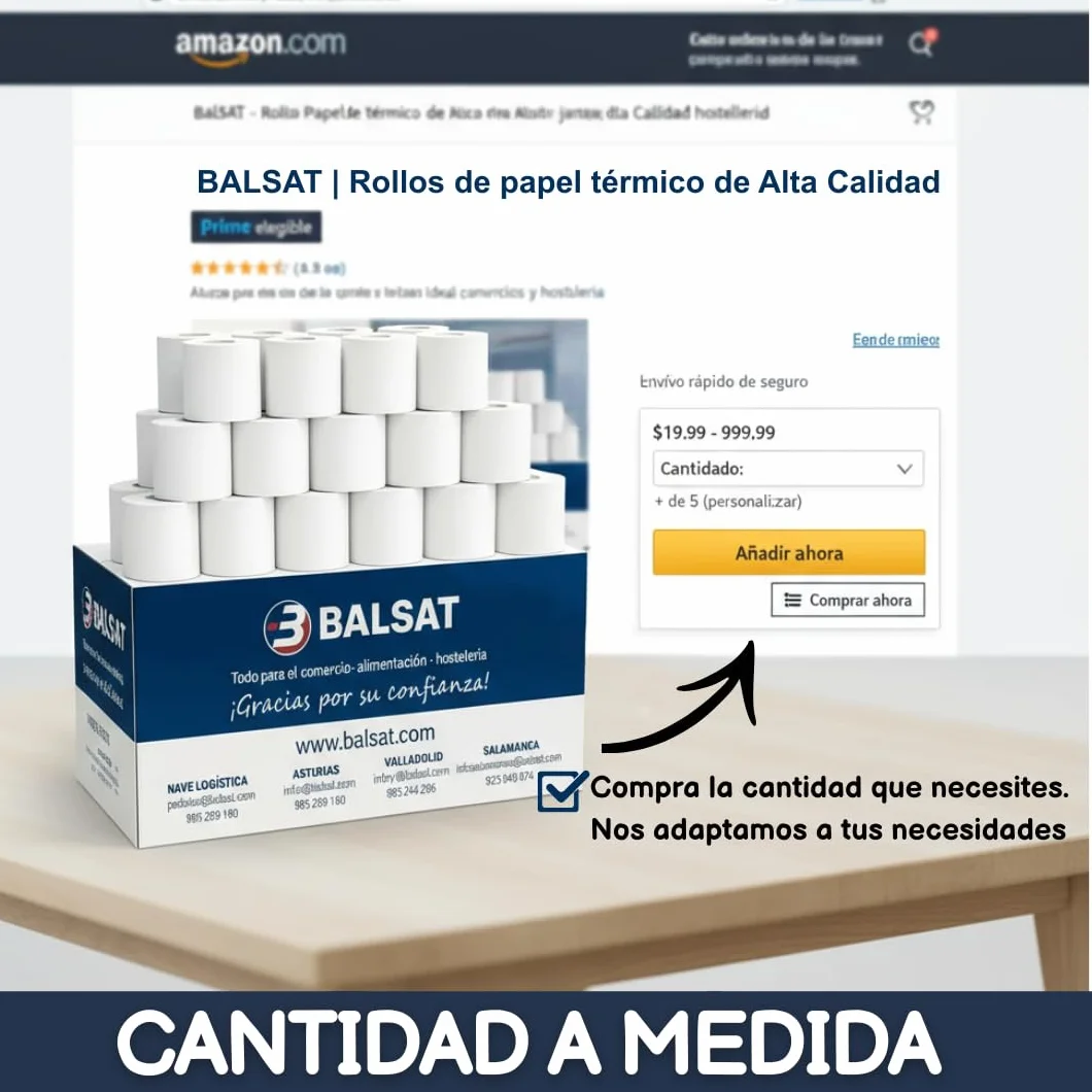 BALSAT Rollo Ticket 80x80 Termico - 20 ud. Papel Impresoras TPV