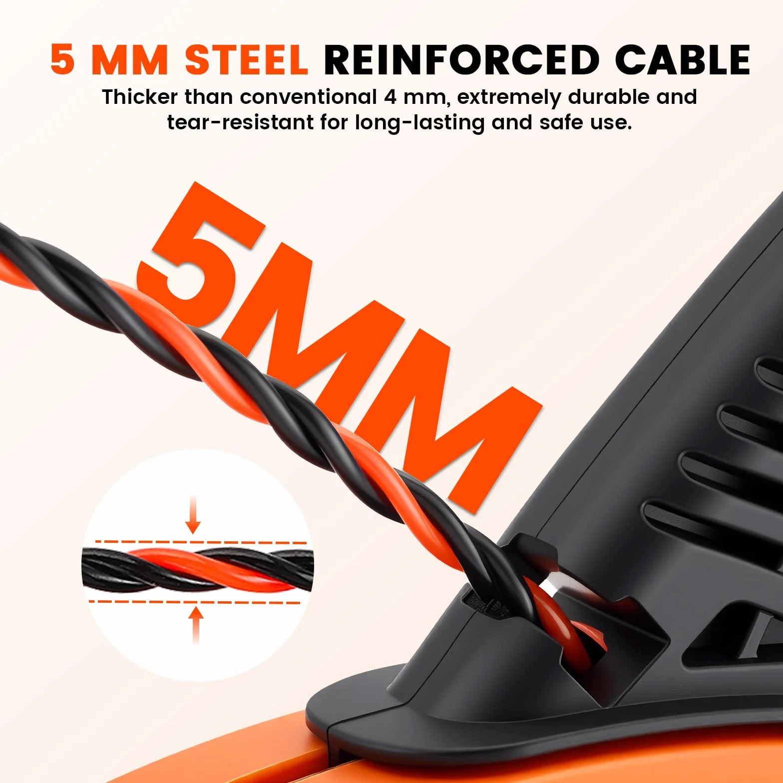 Guía Pasacables 30m, Enhebrador de Alambre Electrico Diámetro 5 mm, Sonda Guía para Electricista con 2 Muelles de Guía, con Mango, Herramienta para Pasar Cables en Instalaciones Eléctricas (Naranja)