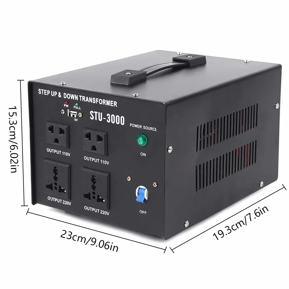 Convertidor de Voltaje, 3000w Transformador de Voltaje, 220v110v Step Up/Down Converter, Regulador de Voltaje
