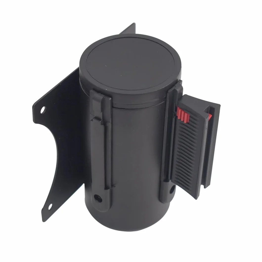 Danieli Store | Barrera de Pared Metálica de 3 Metros con Cinta y Clip Receptor | Barandilla Extensible con Cinta Retráctil | Barrera de Seguridad con Montaje a Pared (ROJO)