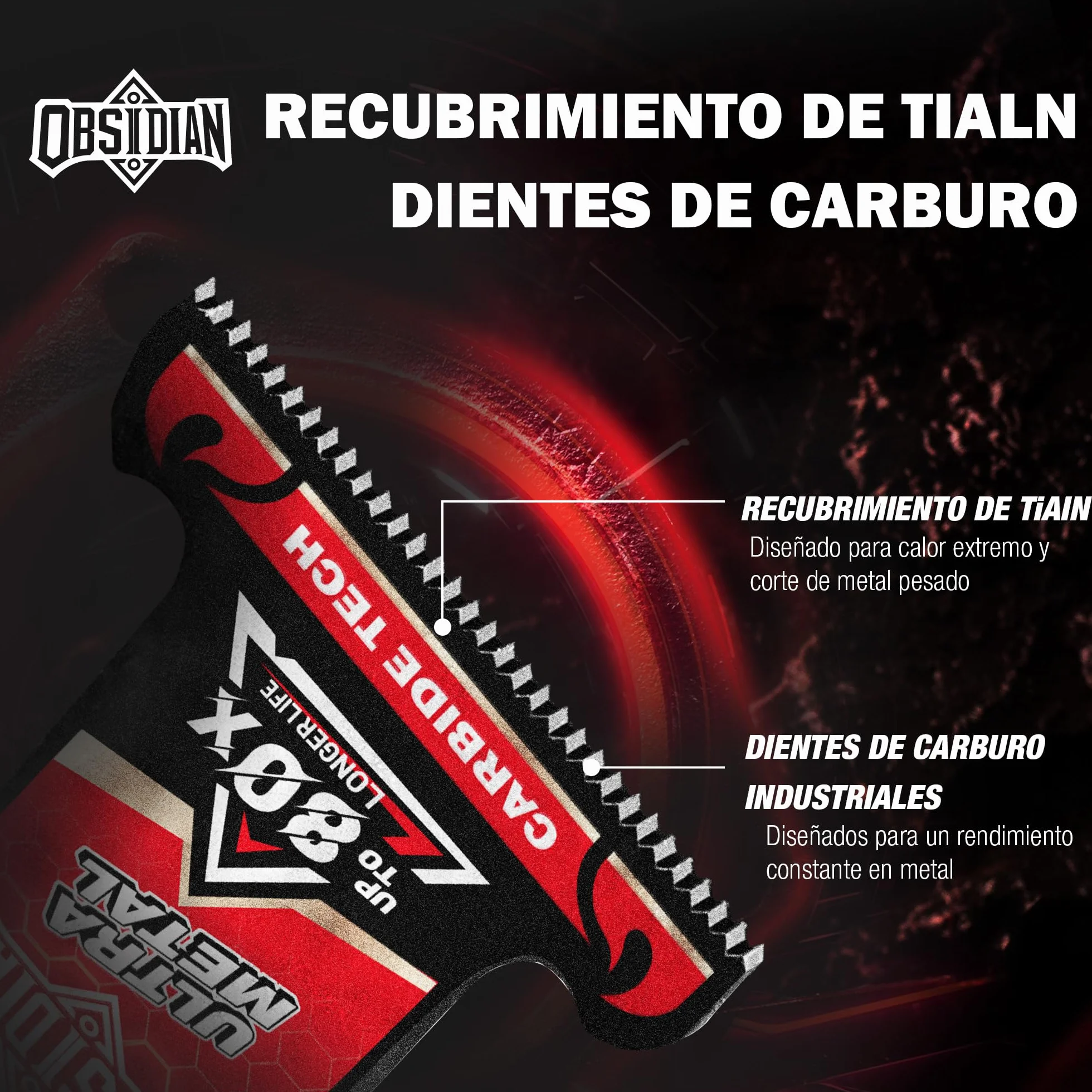 EZARC Hojas de sierra multiherramienta de metal duro de obsidiana, hojas de sierra oscilante, 3 piezas