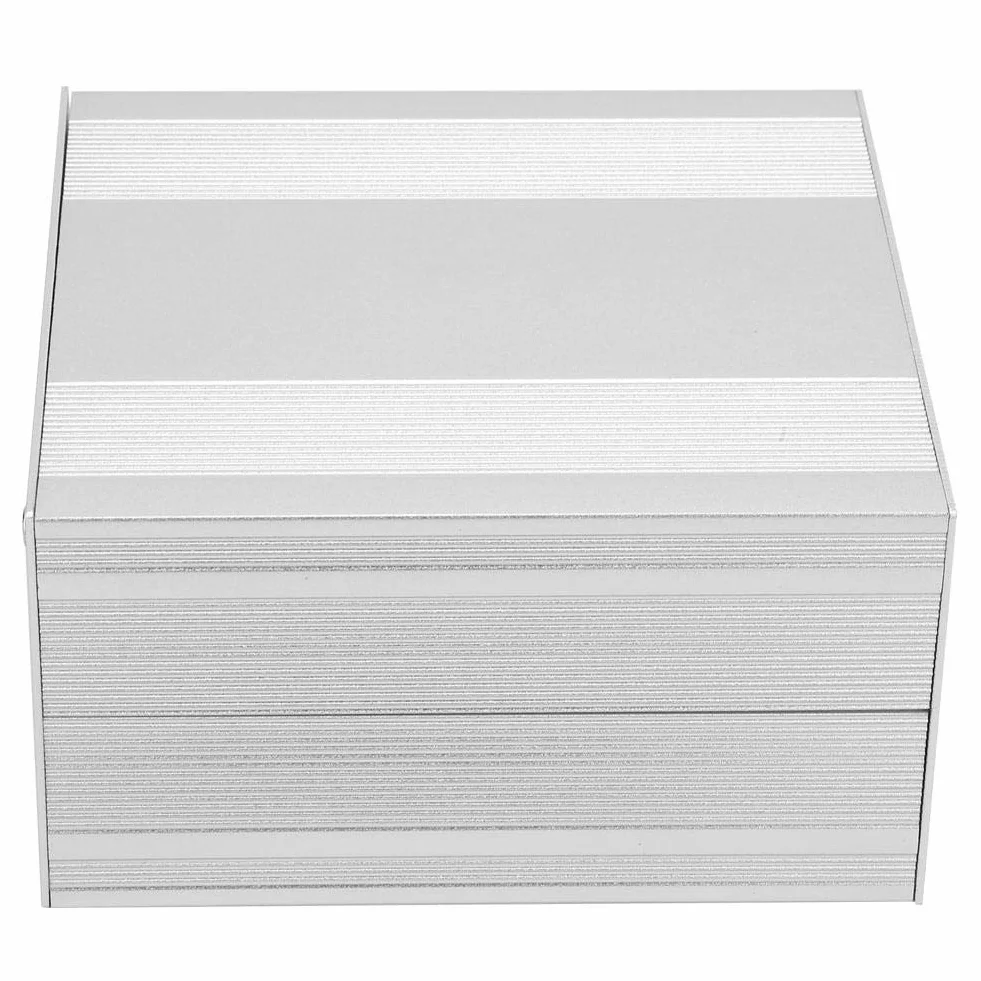 Caja de caja de aluminio Caja de caja de instrumentos de PCB de proyecto de placa de circuito electrónico DIY de plata para carcasa de aluminio de disipación de calor de productos electrónicos, 3,2 ×