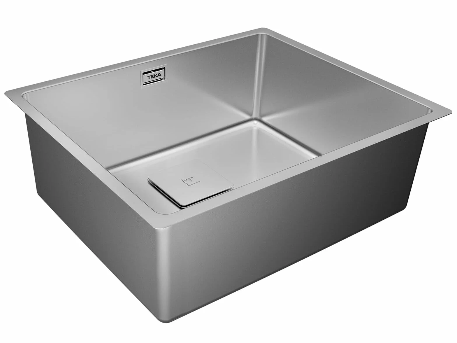 TEKA Fregadero Cocina 50 cm 1 Seno FlexLinea Triple Posibilidad de Instalación, Acero Inoxidable para Mueble 60cm, SilentSmart, Duradero, Modelo RS15 50.40