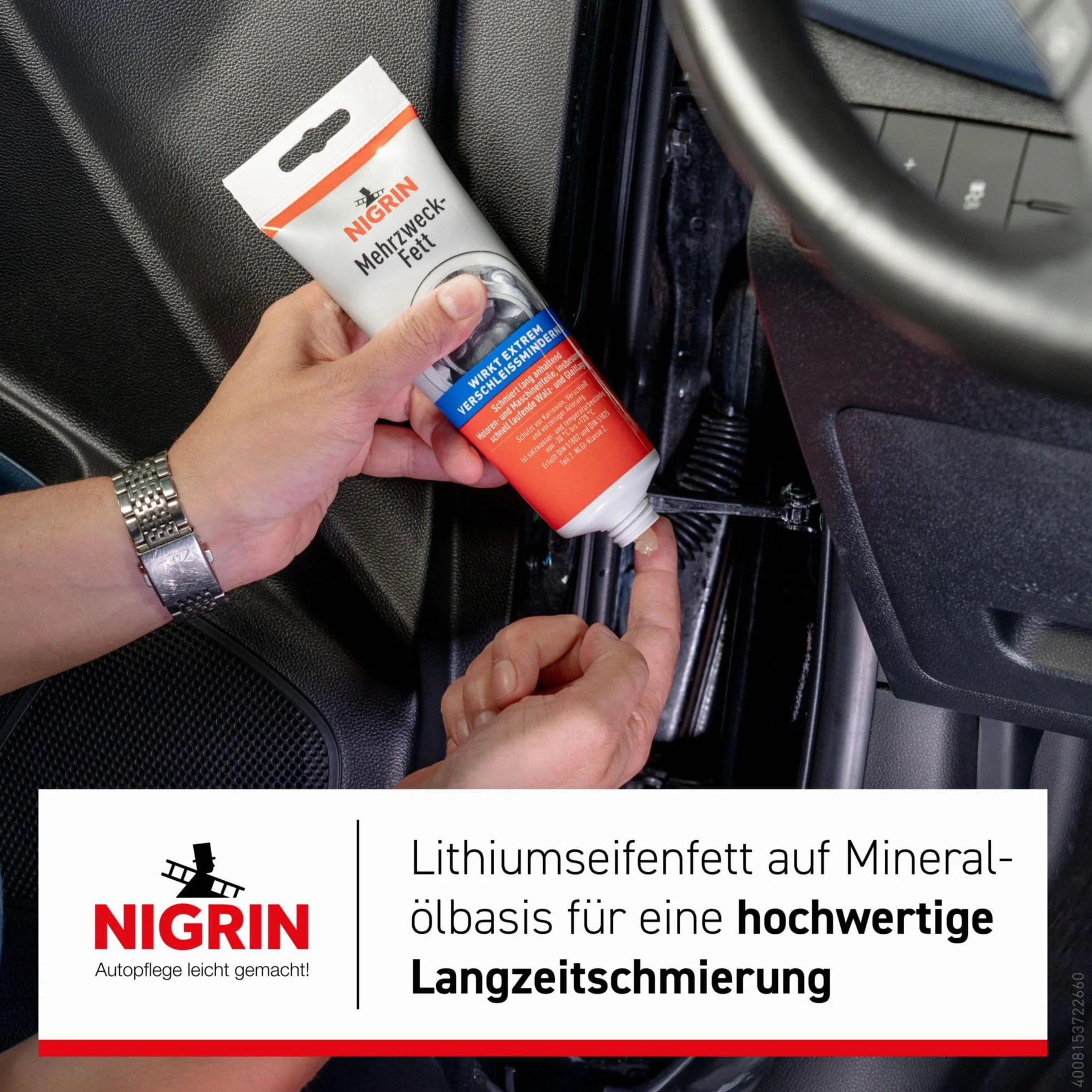 NIGRIN Grasa multiuso, tubo de 50 g, protege los motores de la corrosión y el envejecimiento, resistente a la temperatura de -30°C a +120°C