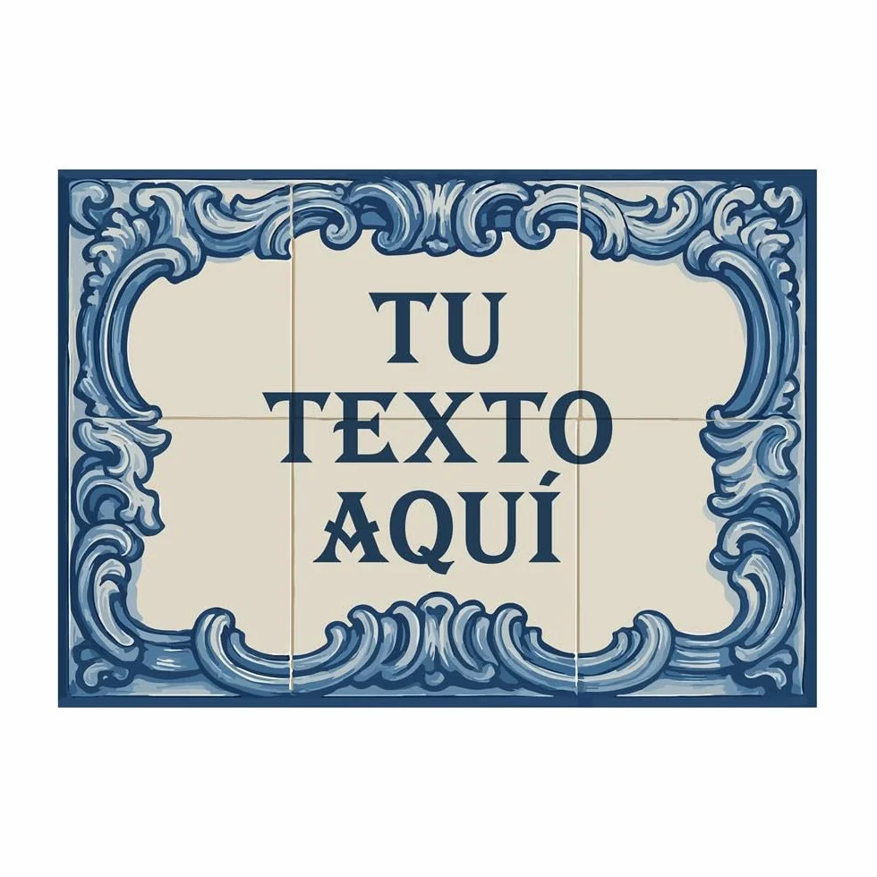 Azulejo personalizado estilo andaluz con texto 30x20 - Diseño 1, cerámica