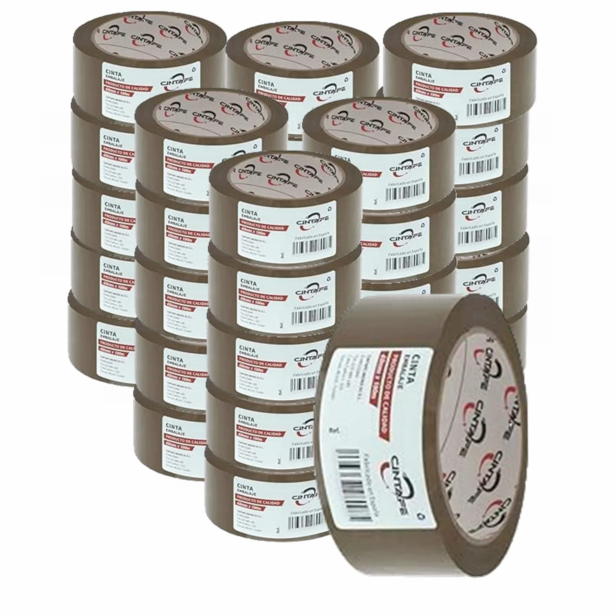 YIJIA Cinta Embalar Cinta adhesiva para Cajas y Paquetes - Color MARRON - 4.8X150M 36PC