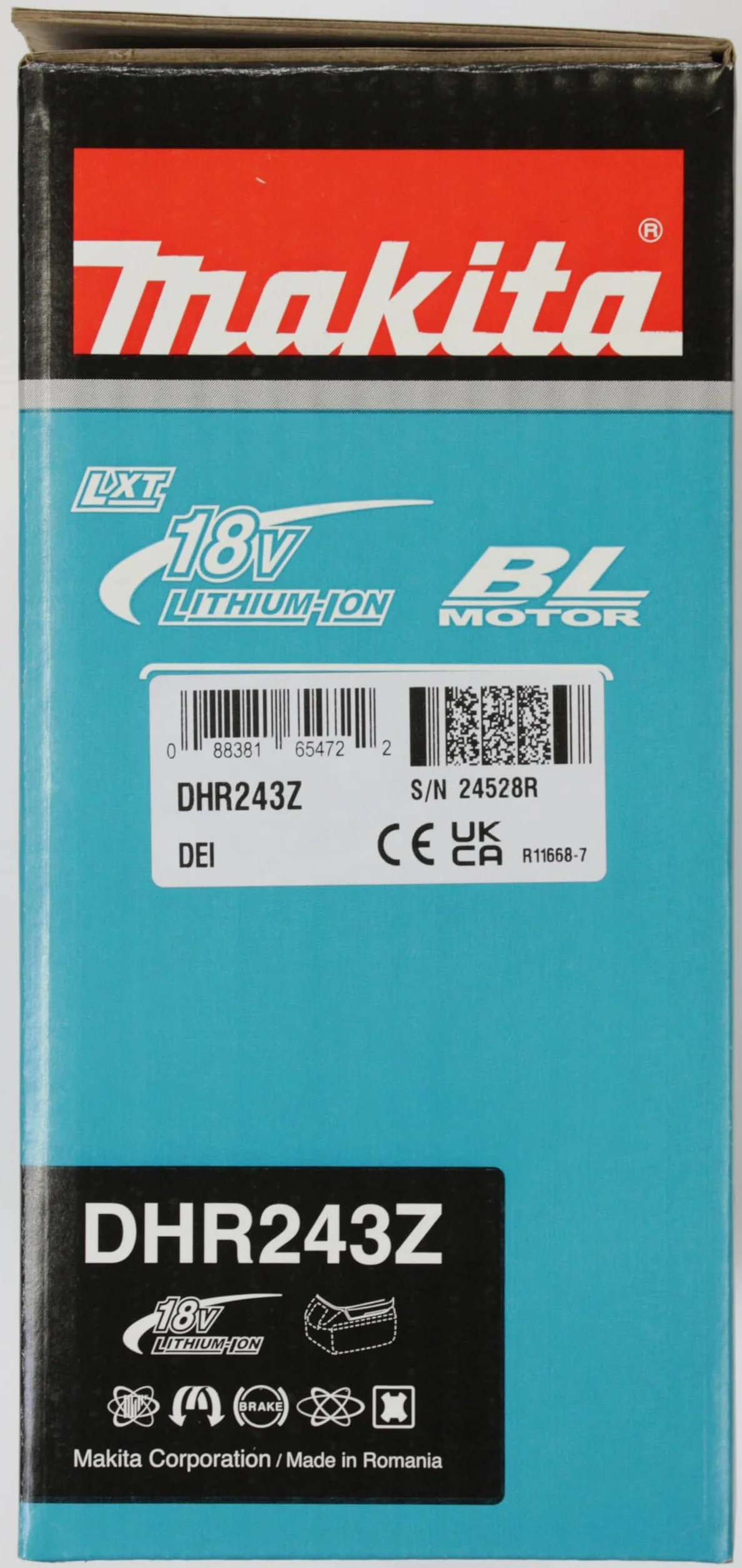 Makita Hammer DHR243Z 18V SDS-Plus 2.0 J BRUSHLESS 3 Funciones (SOLO CUERPO)