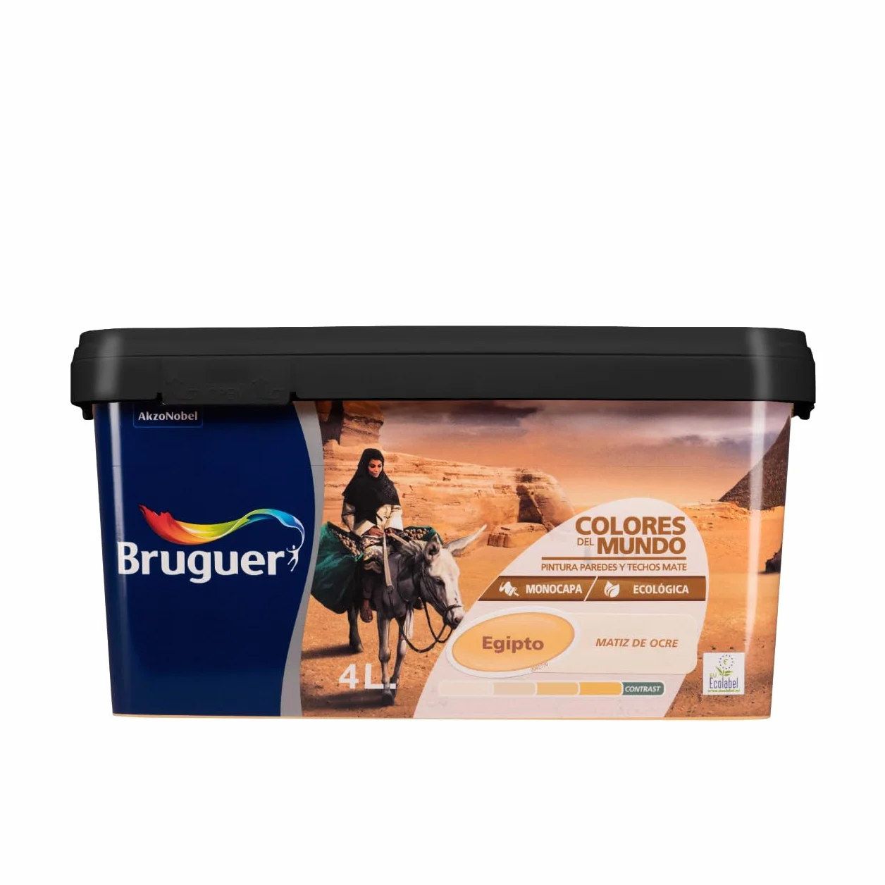 Bruguer Colores del Mundo Pintura para paredes monocapa Egipto Matiz de Ocre 4 L