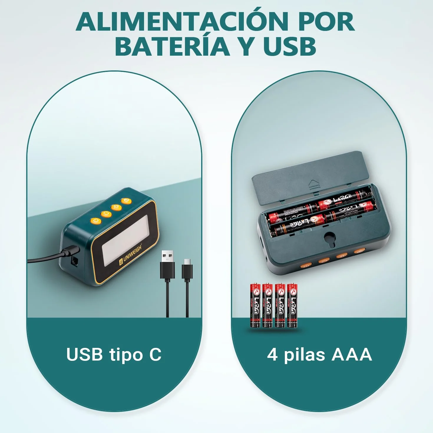 UNIWEIGH Báscula Postal Digital 39kg/86lb con Retención/Tara, Verde