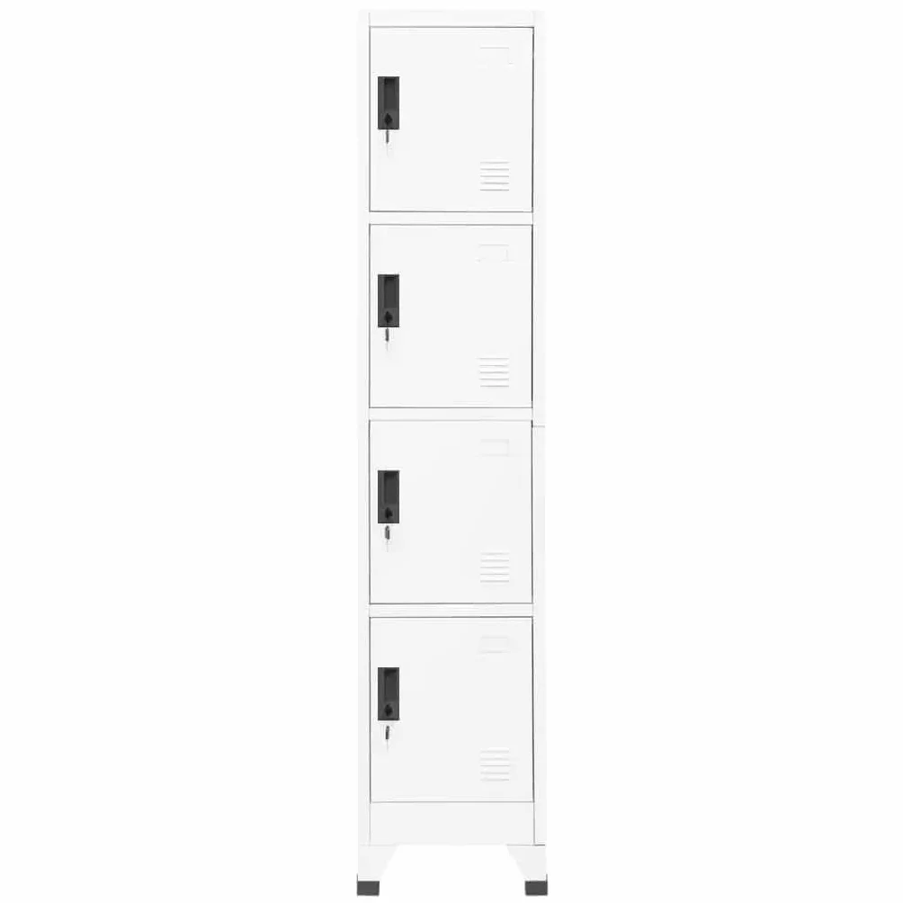 vidaXL Taquilla Armario Casillero Escuela Archivos Almacenamiento Acero Blanco 38x45x180 cm