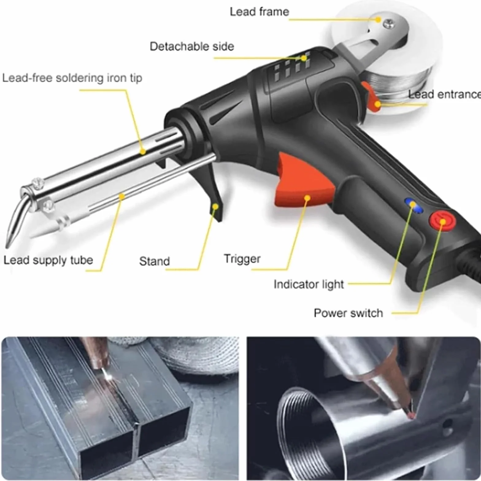 Soldadora Láser Portátil De Calentamiento Rápido, 3 En 1: Eliminación De Óxido, Corte Y Soldadura. Herramientas De Soldadura Láser Industriales con Calentamiento Interno For Metal.(Black)