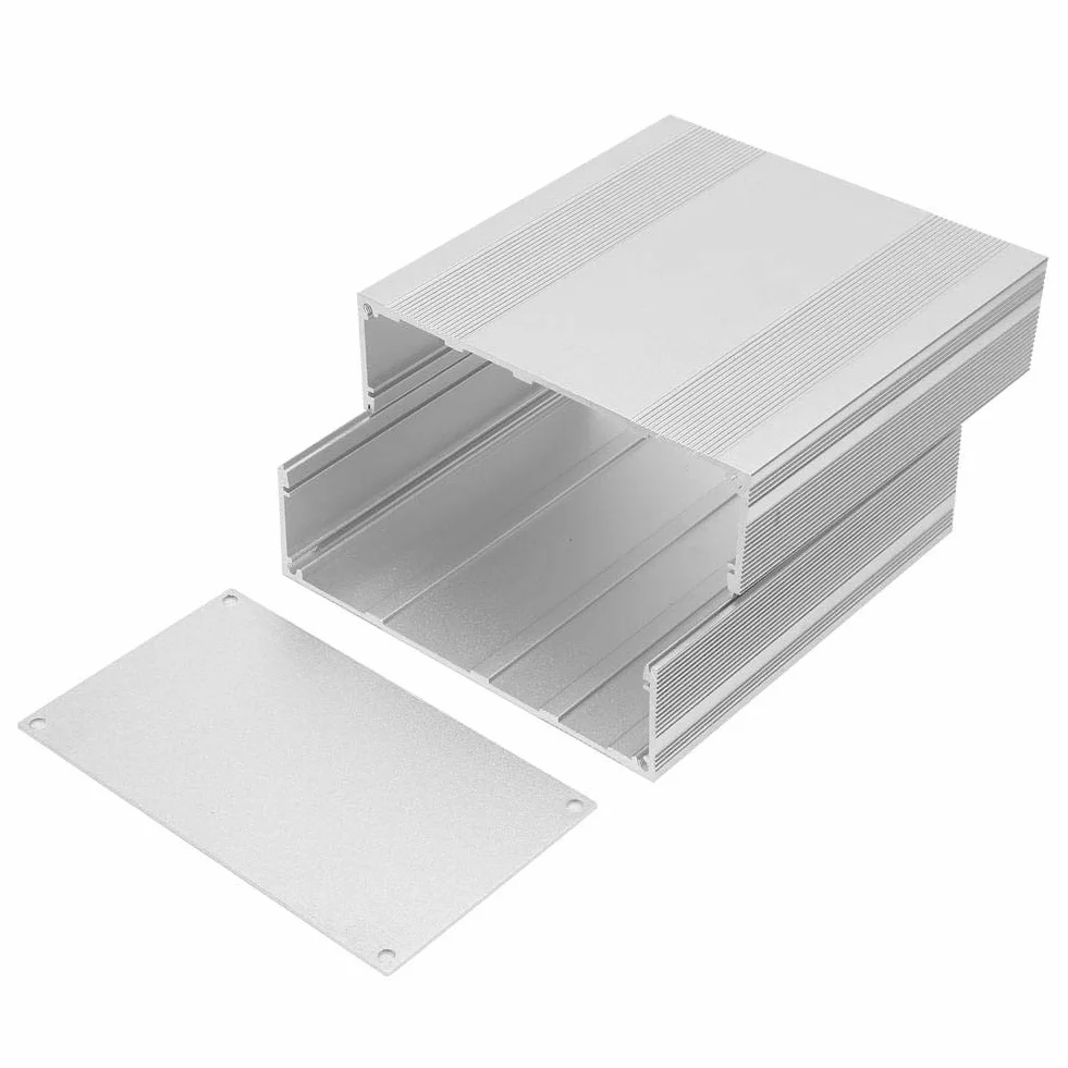 Caja de caja de aluminio Caja de caja de instrumentos de PCB de proyecto de placa de circuito electrónico DIY de plata para carcasa de aluminio de disipación de calor de productos electrónicos, 3,2 ×