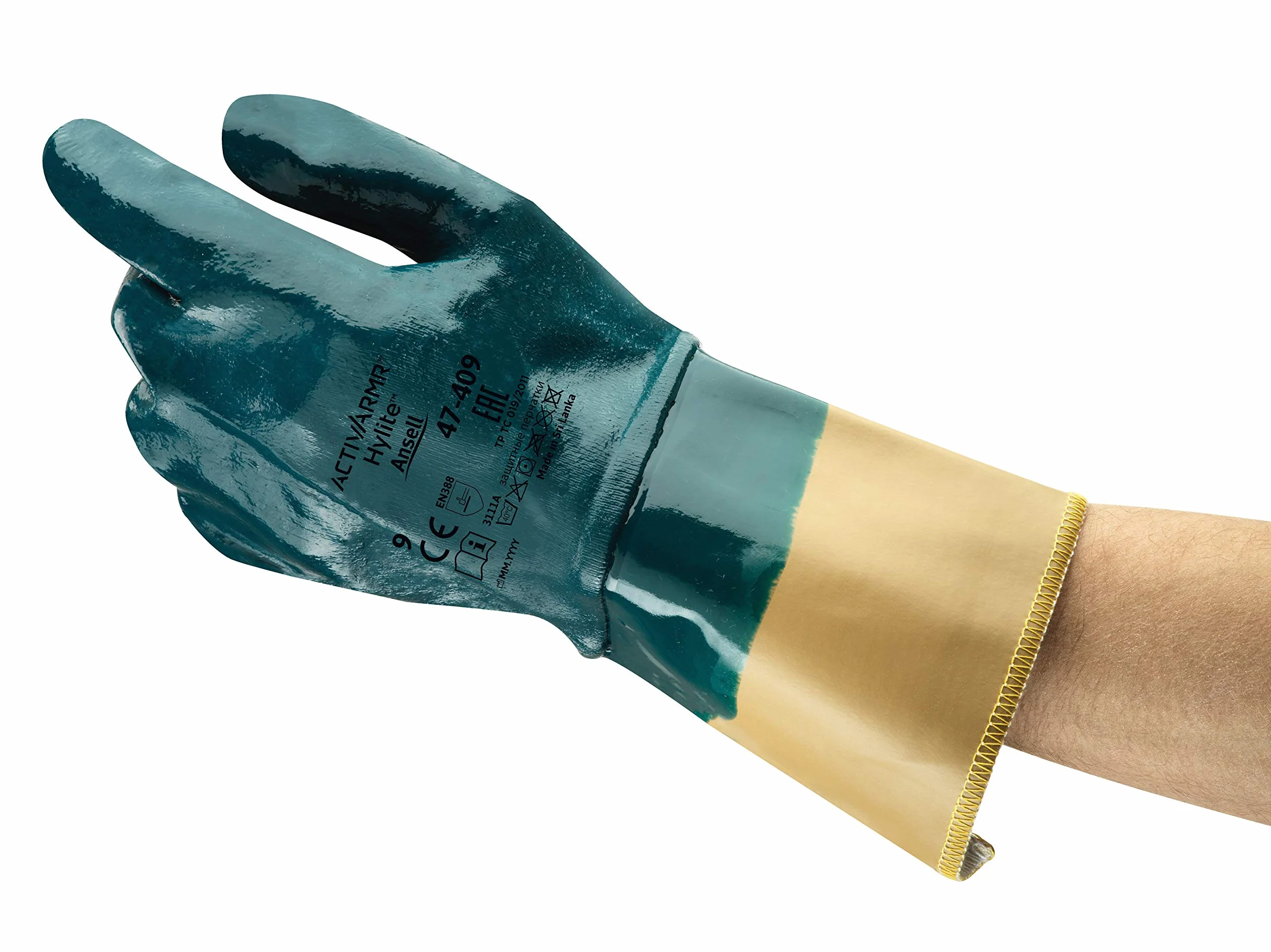 Ansell ActivArmr 47-409 Guantes de Trabajo Multiusos, Protección Mecánica, Azul, Talla S (12 Pares)