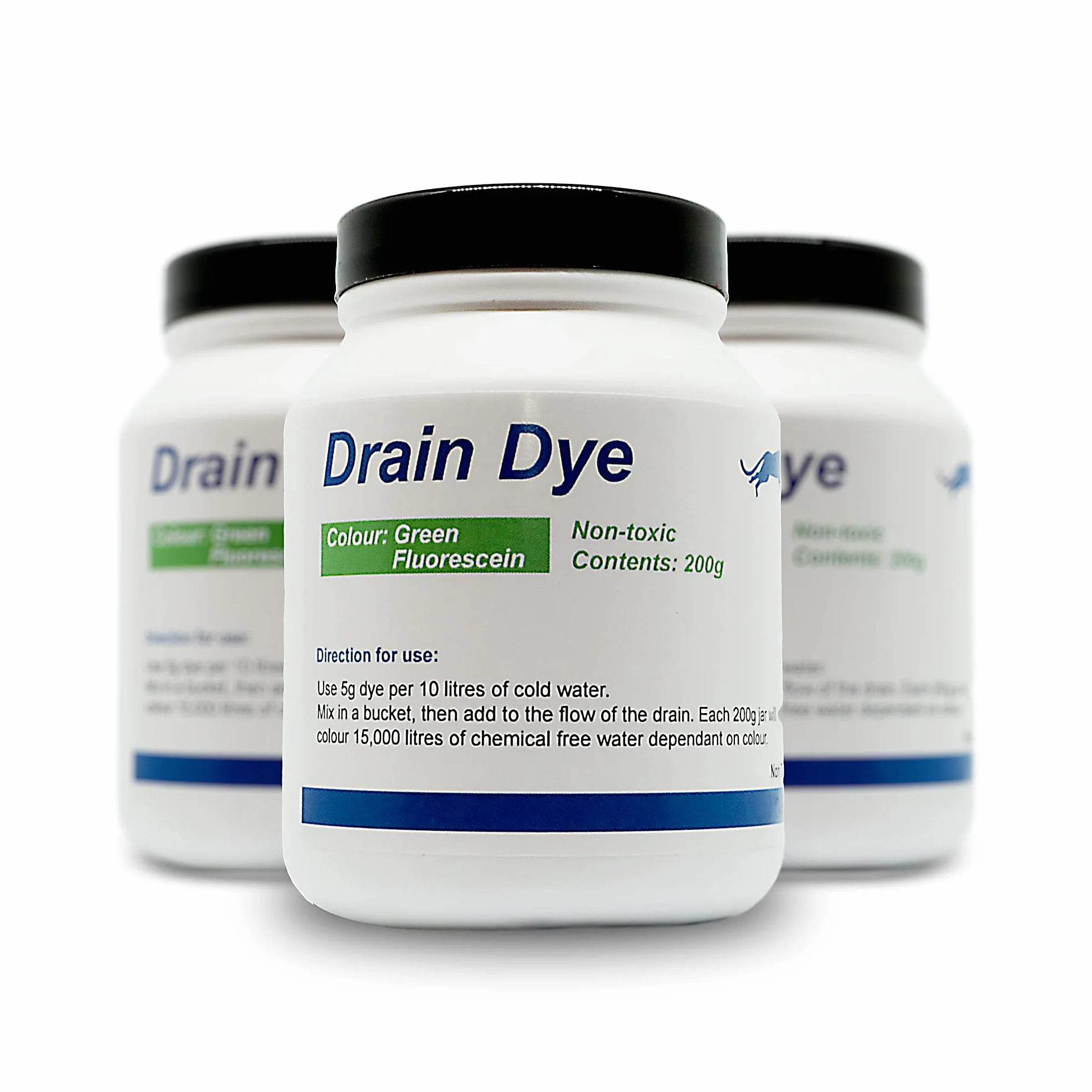 Tinte trazador para detección de fugas 200 gr - Tinte para la detección de fugas piscina - liquido detector fugas (Verde) Tiñe el agua, tinte para el agua,- CON FLUORESCINA