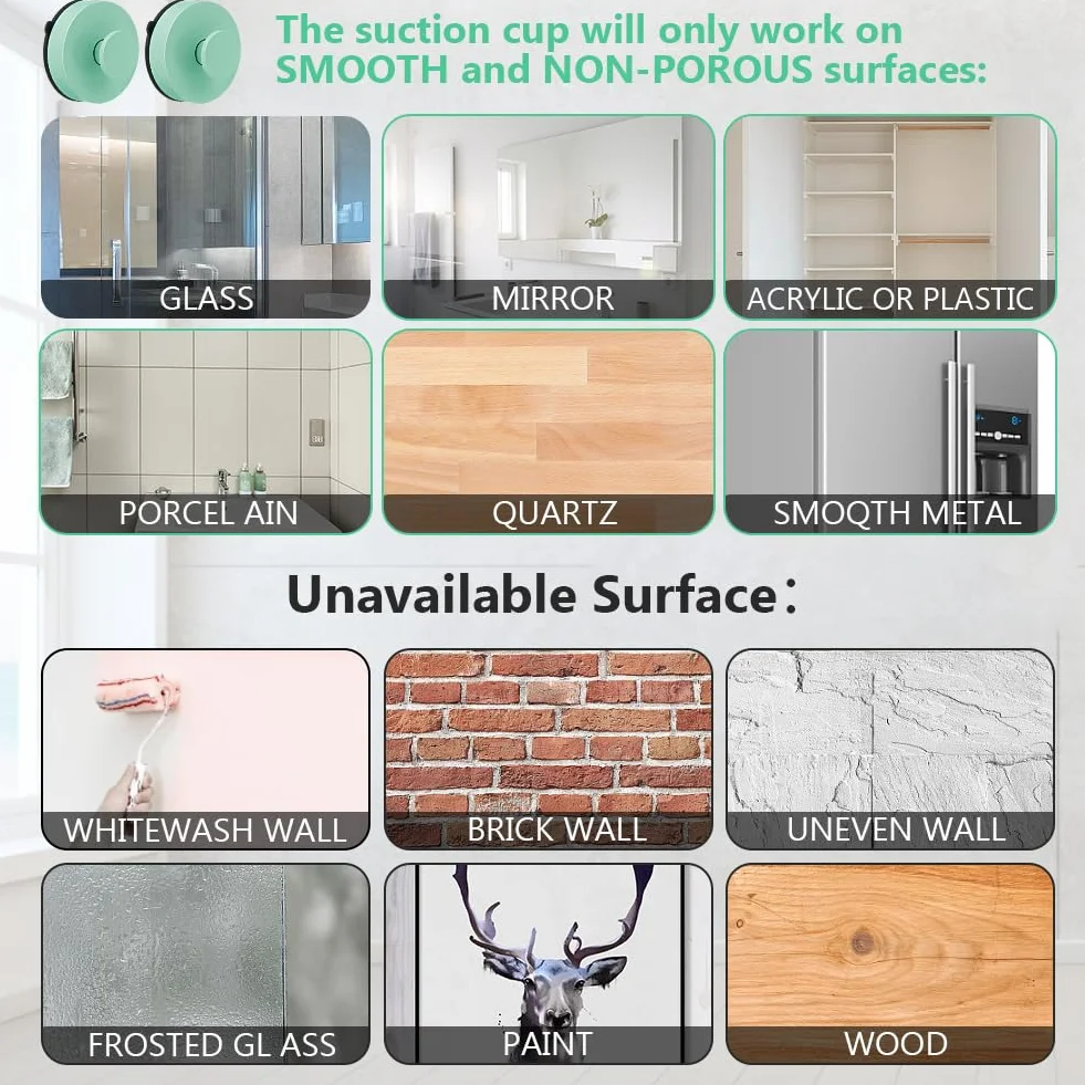 flintronic 2 Piezas Ganchos ventosa de Succión, Colgador Toalla baño, Gancho ventosa de Vacío, Pared sin Taladro Gancho de Pared para Colgar Llaves Abrigos Ropa Bolsos Ducha Acabado Cepillado, Verde