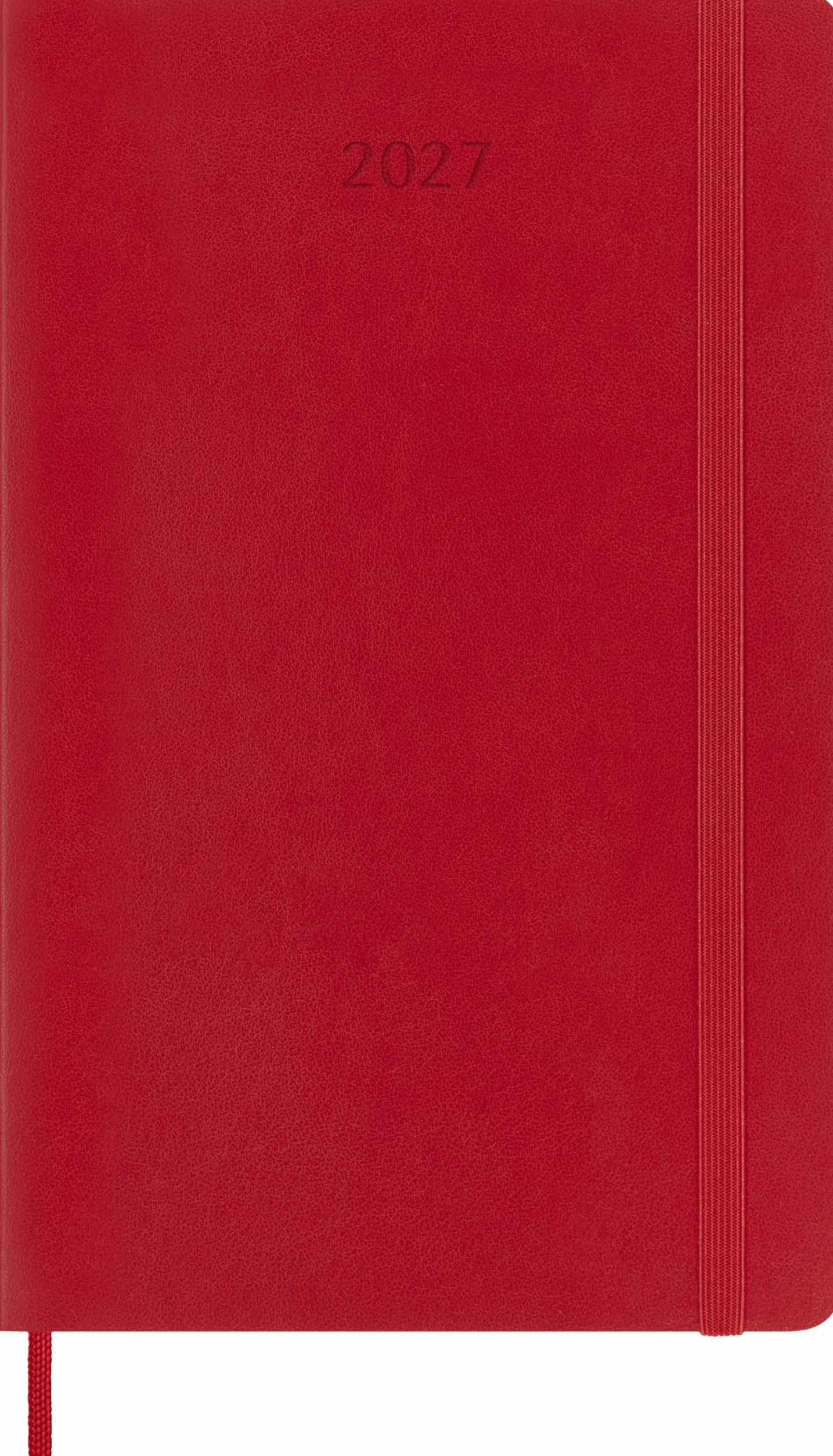 Moleskine Agenda Semanal 2027, 12 Meses, Tapa Blanda, Cierre Elástico, L 13x21 cm, Rojo Escarlata